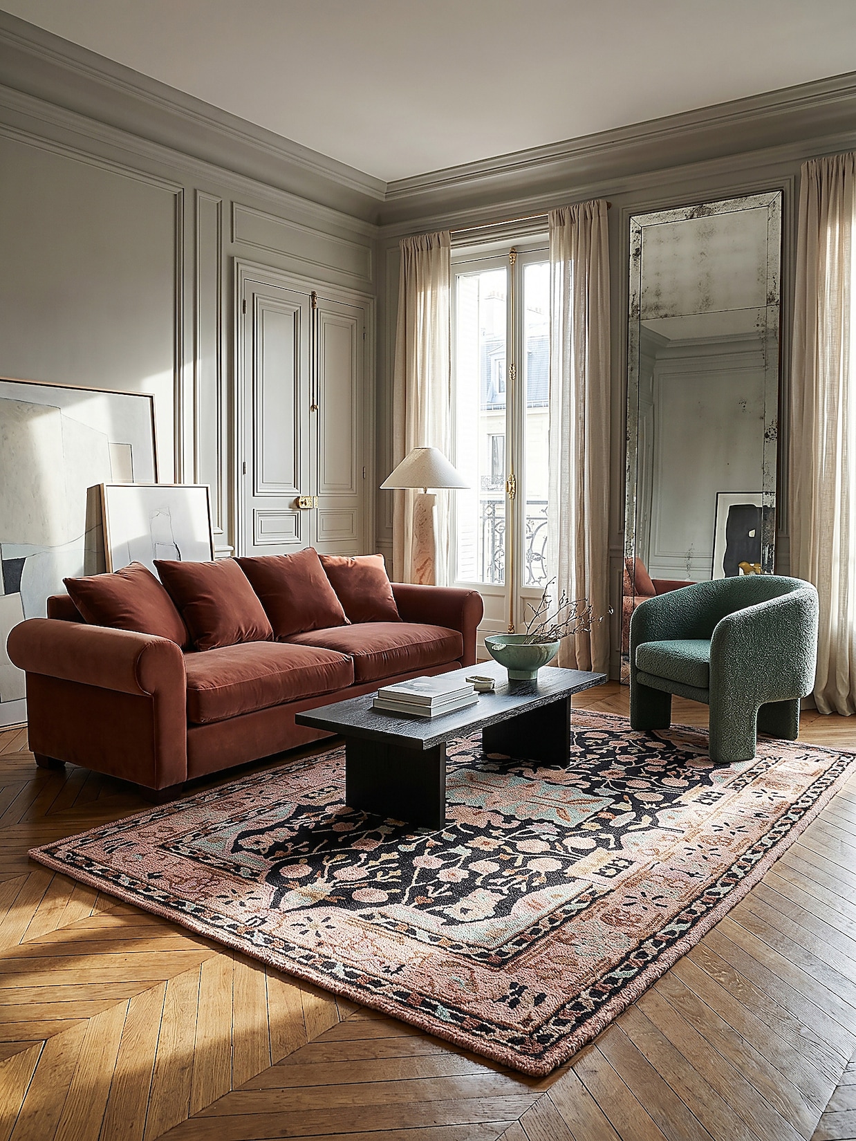 Wollteppich Orient Rosa-Schwarz 120 x 170 cm - SOAR Kadima Design
