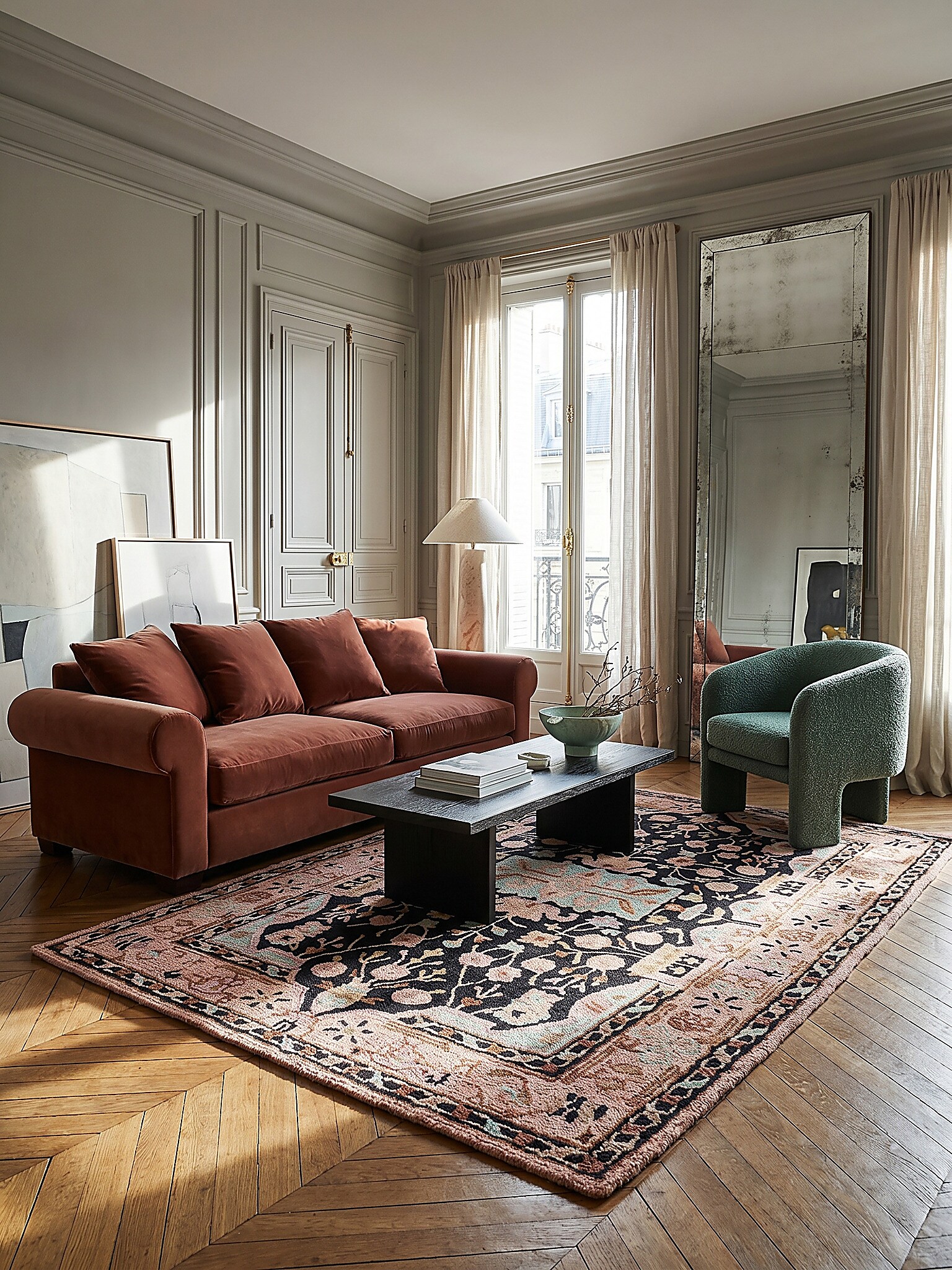 Wollteppich Orient Rosa-Schwarz 160 x 230 cm - SOAR | Kadima Design - Bild 1
