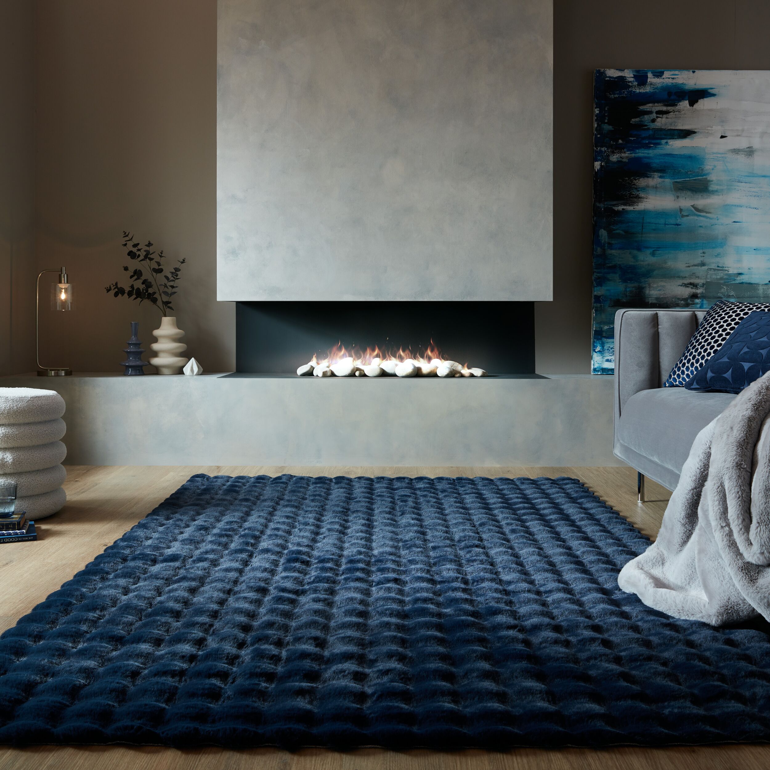 Teppich uni Blau 180 x 290 cm - LUNE | Kadima Design - Bild 1