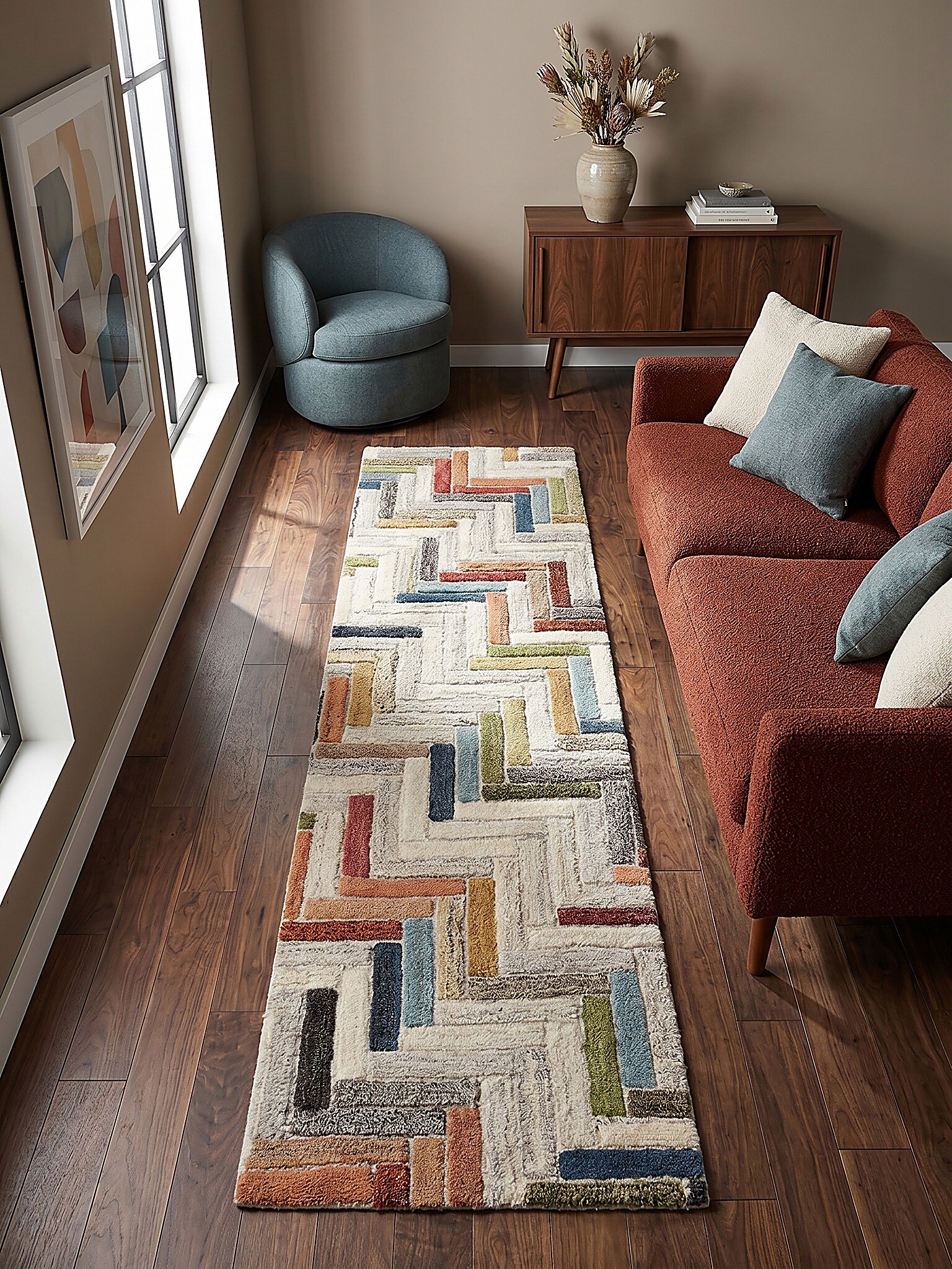 L&auml;ufer geometrisch Bunt 60 x 230 cm - ESK | Kadima Design - Bild 1
