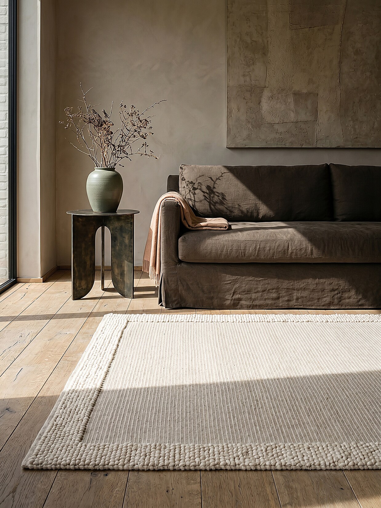 Teppich uni Beige-Natur 80 x 150 cm - MOAT Kadima Design