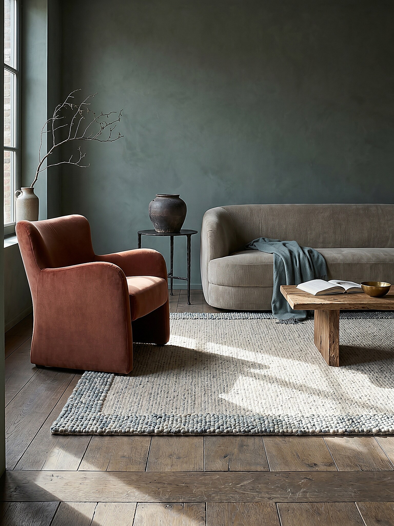 Teppich uni Blau-Natur 200 x 290 cm - MOAT | Kadima Design - Bild 1