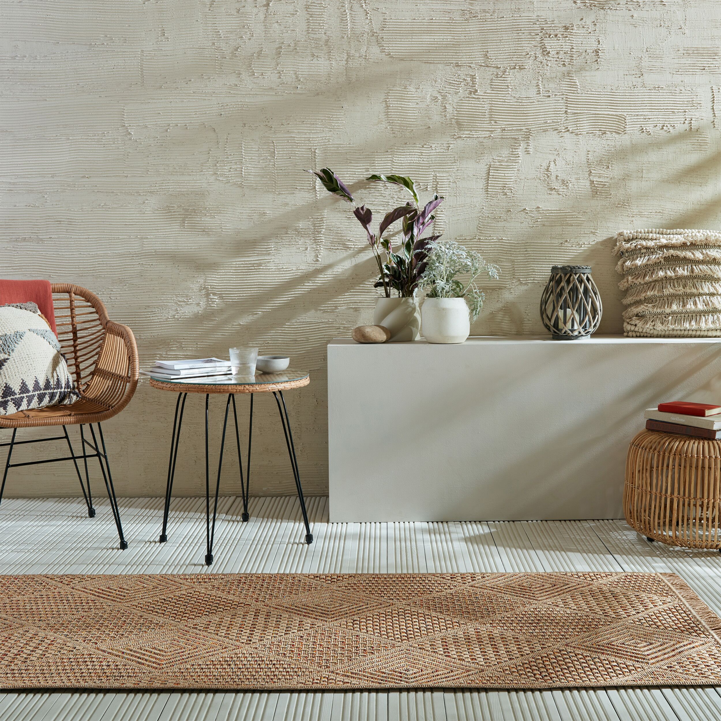 Outdoor-L&auml;ufer Rauten Natur-Terrakotta 80 x 230 cm - CLYST | Kadima - Bild 1