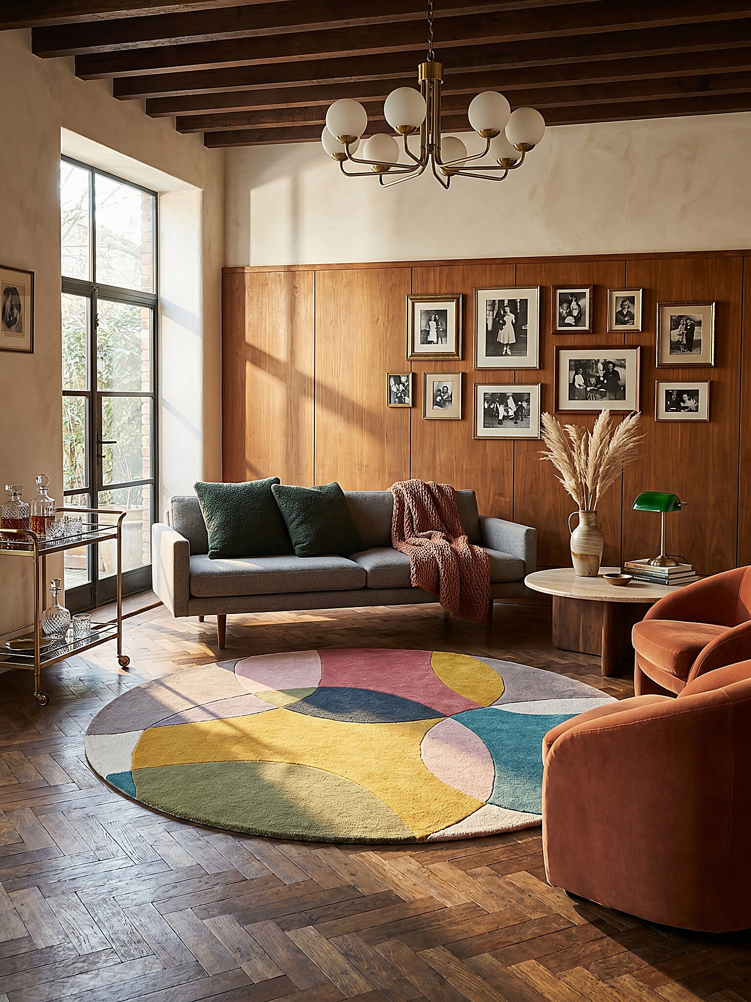Wollteppich abstrakt Bunt &Oslash;160 cm - AIRE | Kadima Design - Bild 1