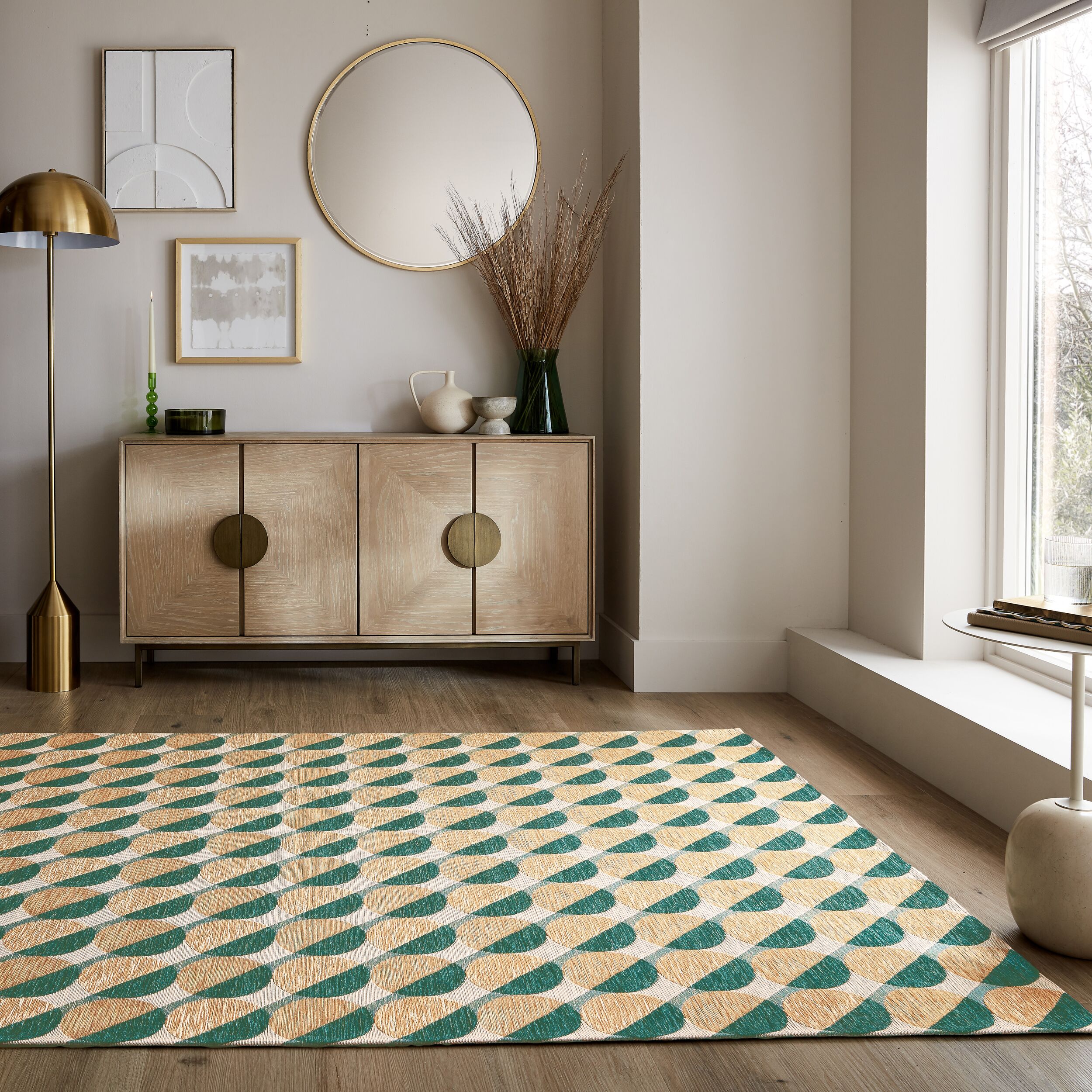 Teppich geometrisch Gr&uuml;n-Natur 120 x 170 cm - COQUET | Kadima Design - Bild 1