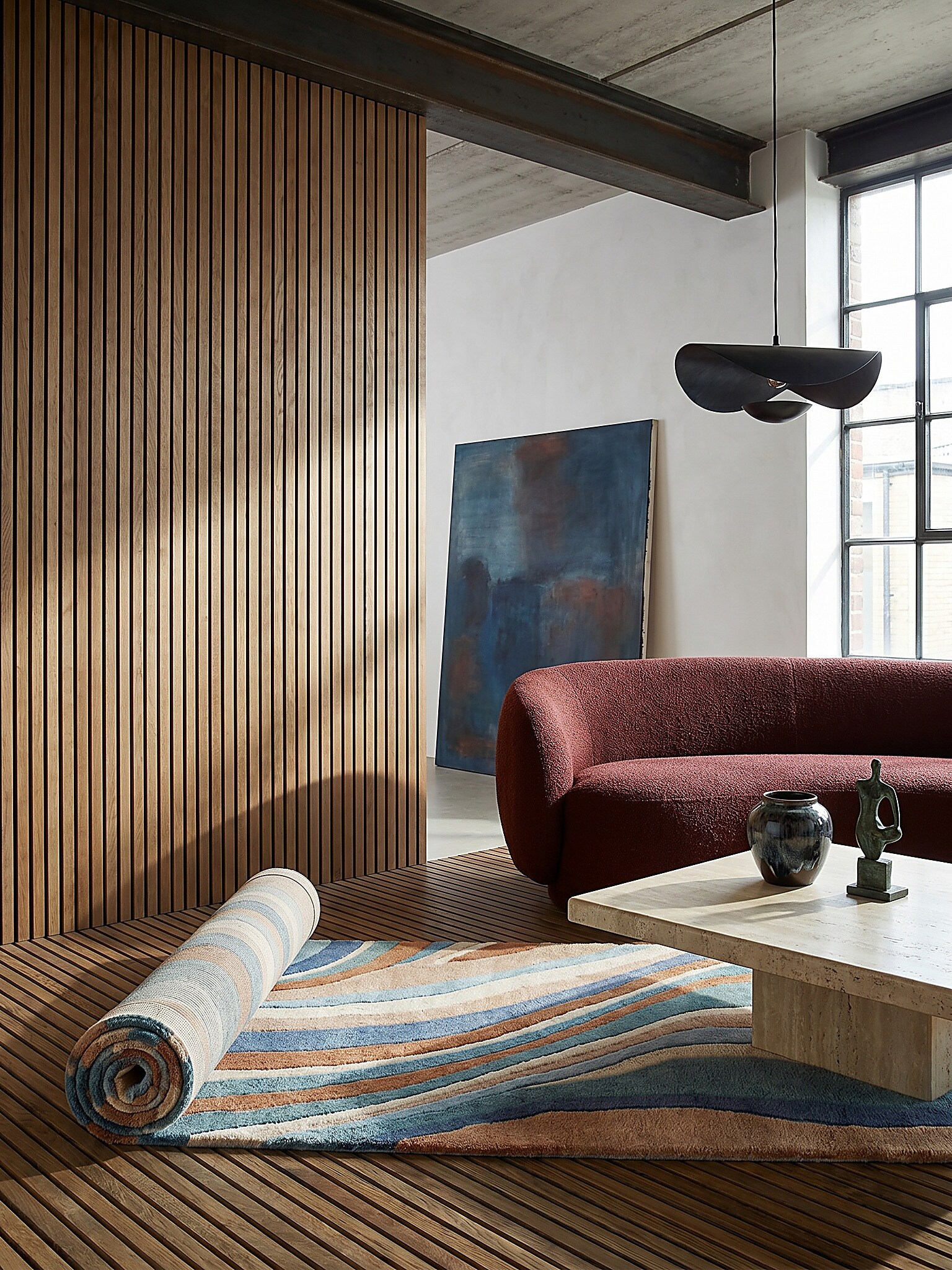 L&auml;ufer abstrakt Blau-Bunt 60 x 230 cm - DERWENT | Kadima Design - Bild 1