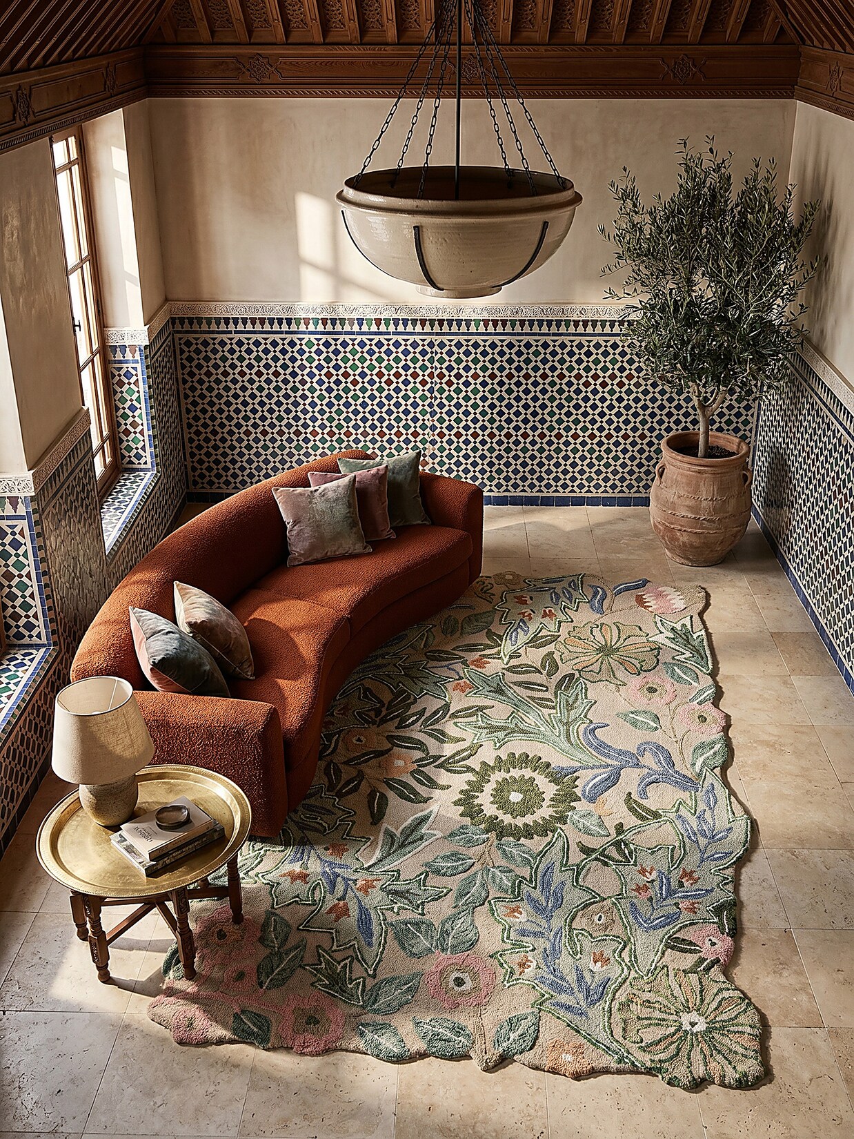 Wollteppich floral Grün 200 x 290 cm - CHAR Kadima Design