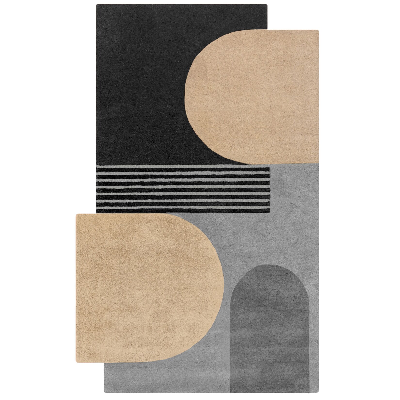 Wollteppich abstrakt Monochrom 200 x 290 cm - HALLEIN Kadima Design