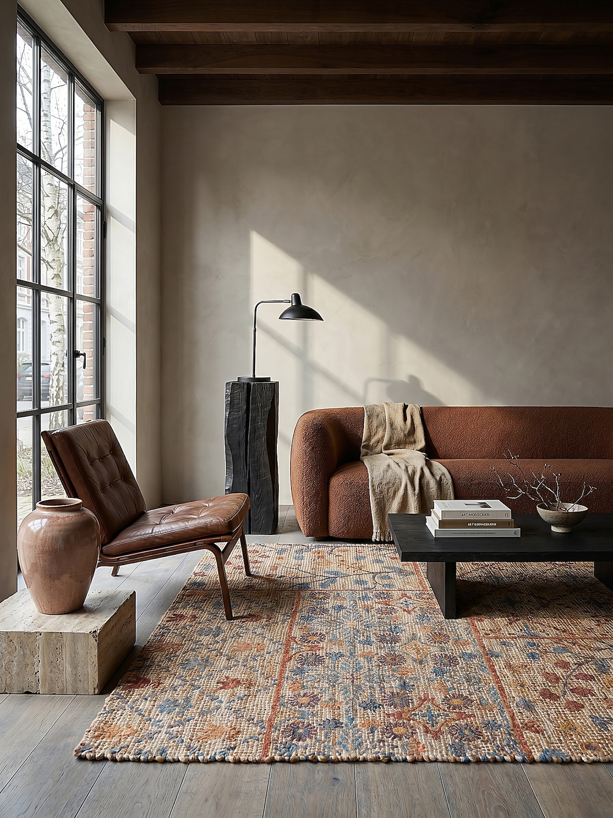 Jute-Teppich Boho Natur-Blau 80 x 150 cm - AVILL Kadima Design