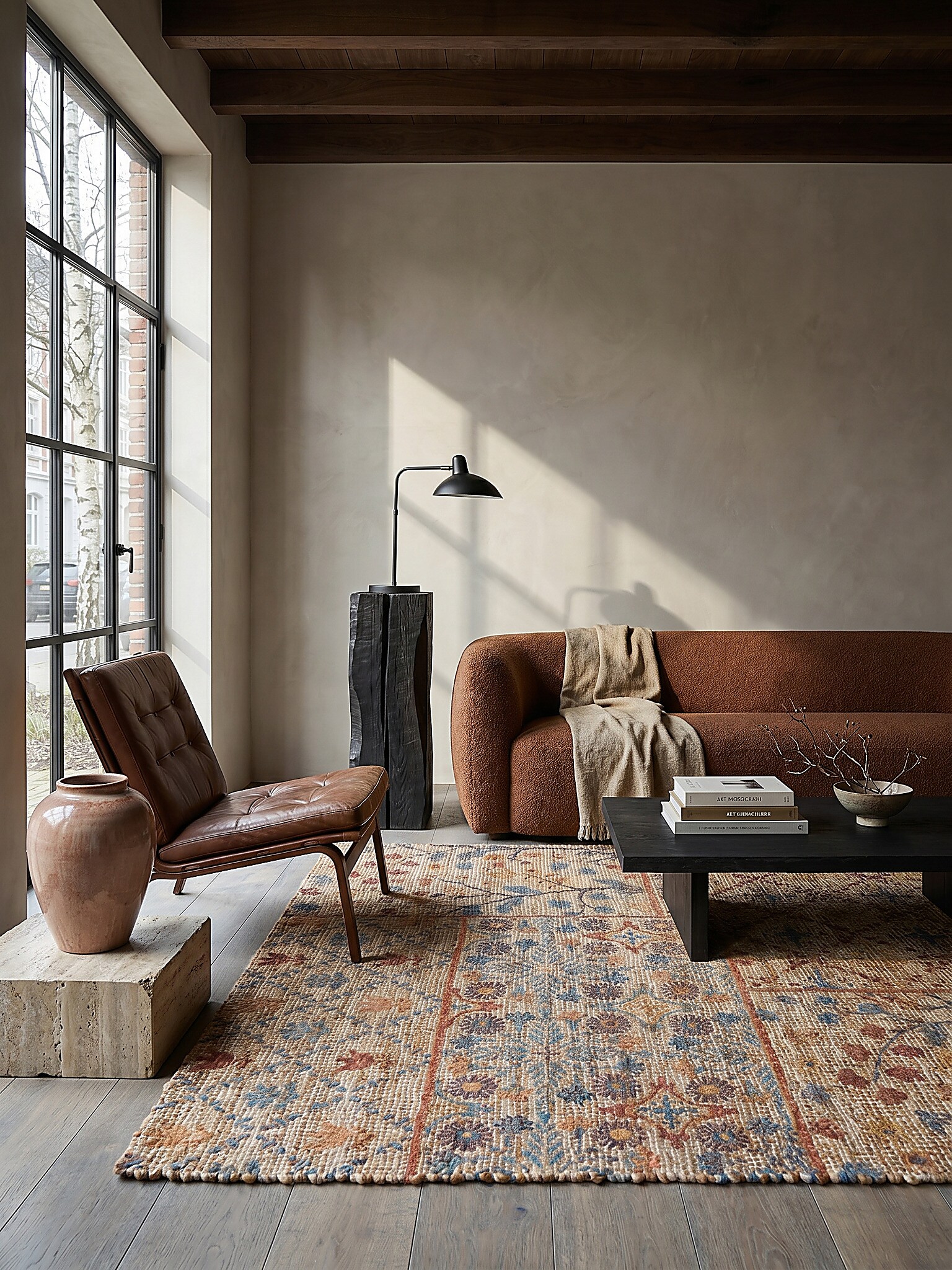 Jute-Teppich Boho Natur-Blau 200 x 290 cm - AVILL | Kadima Design - Bild 1