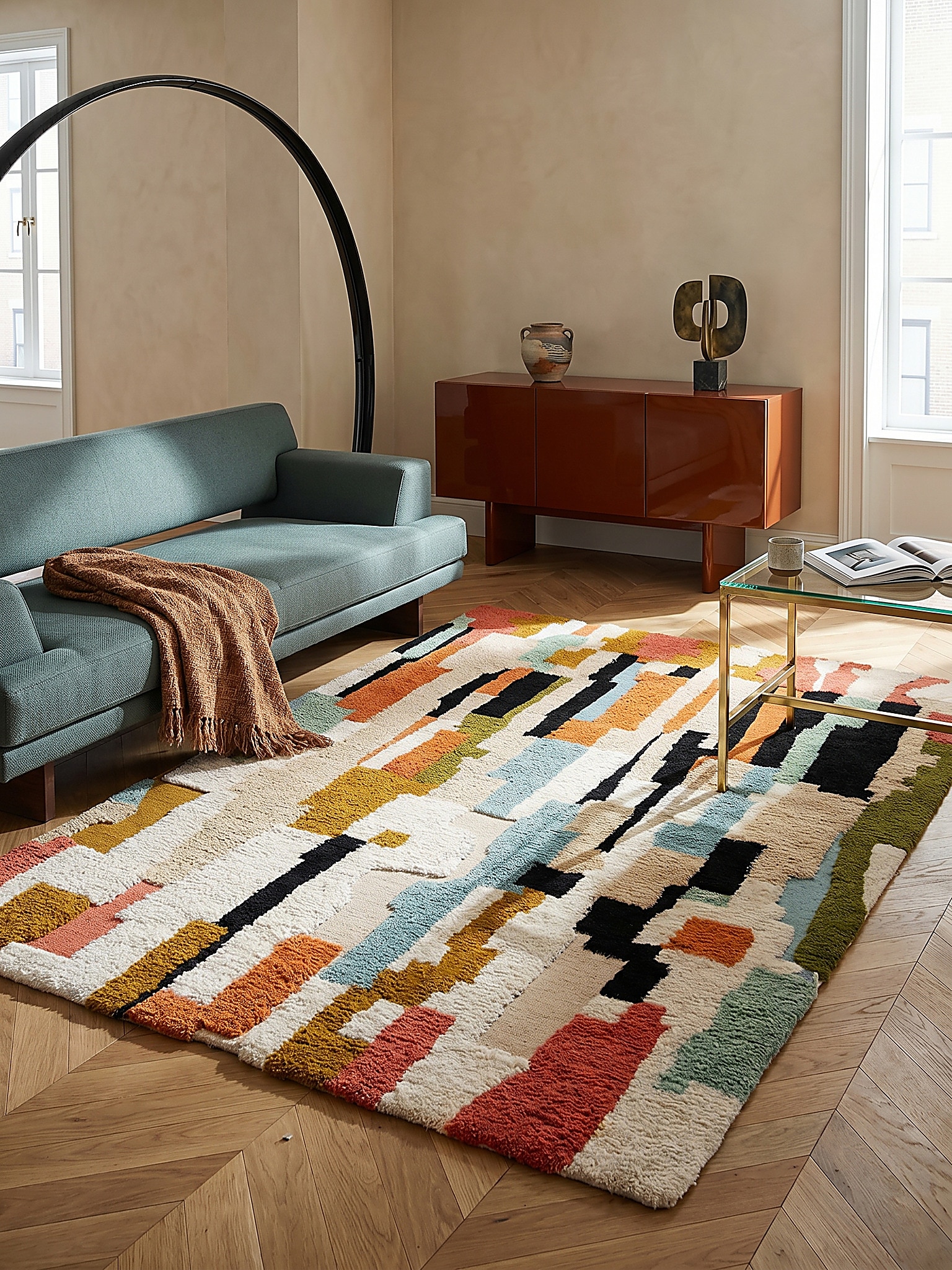 Wollteppich abstrakt Bunt 120 x 170 cm - BRUE | Kadima Design - Bild 1
