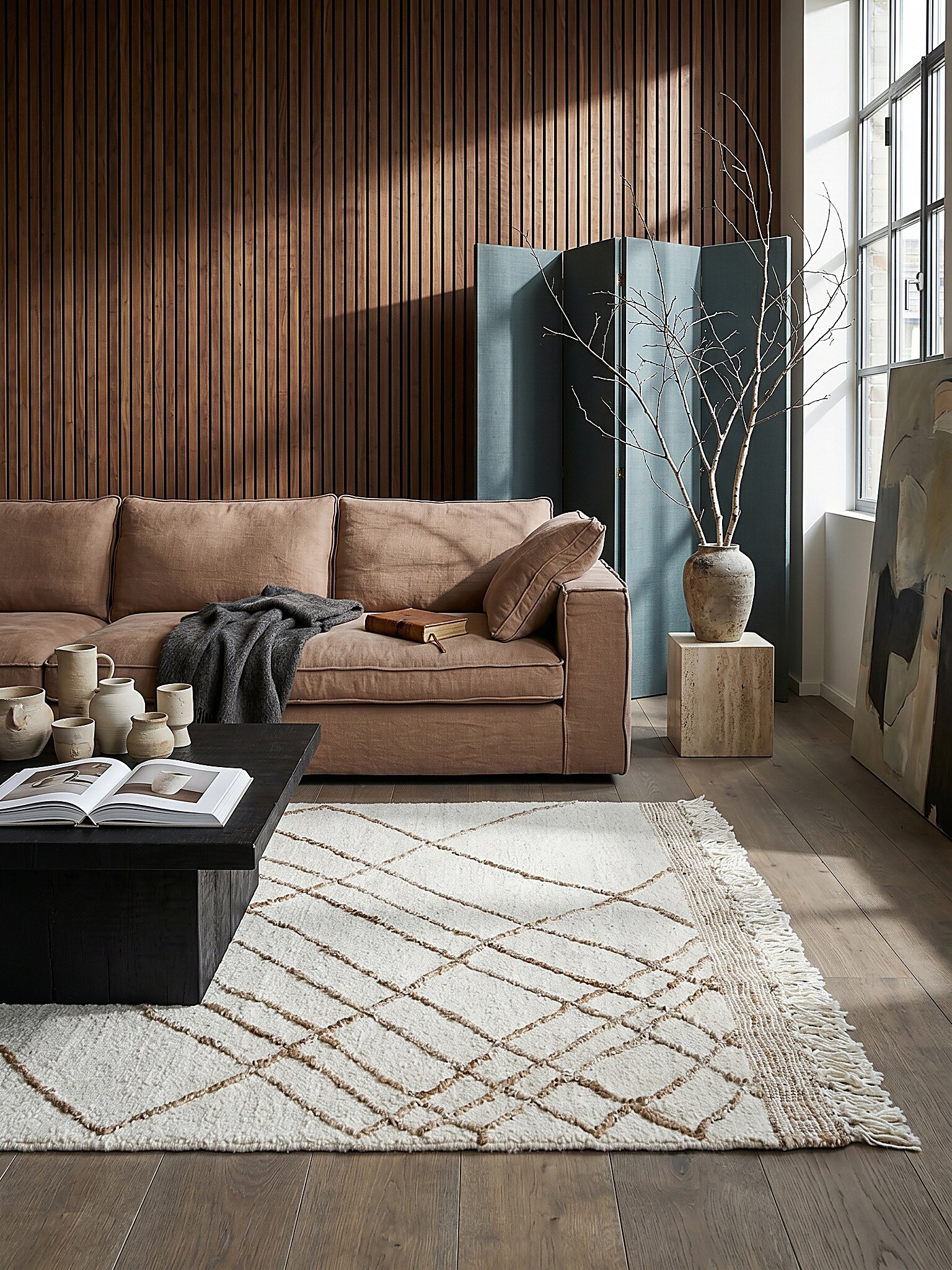 Teppich abstrakt Beige-Natur 120 x 170 cm - VYNE | Kadima Design - Bild 1