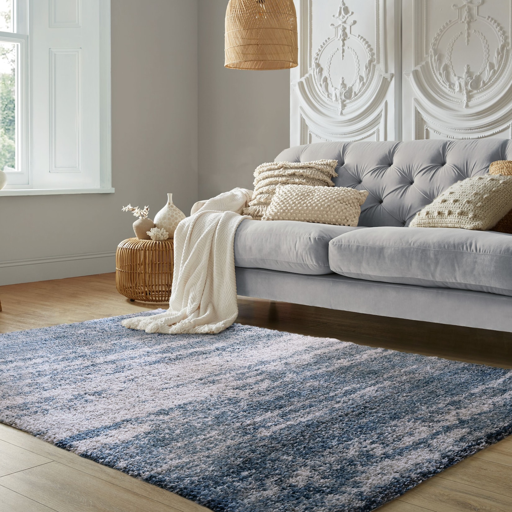 Teppich abstrakt Blau 200 x 290 cm - MERSEY Kadima Design
