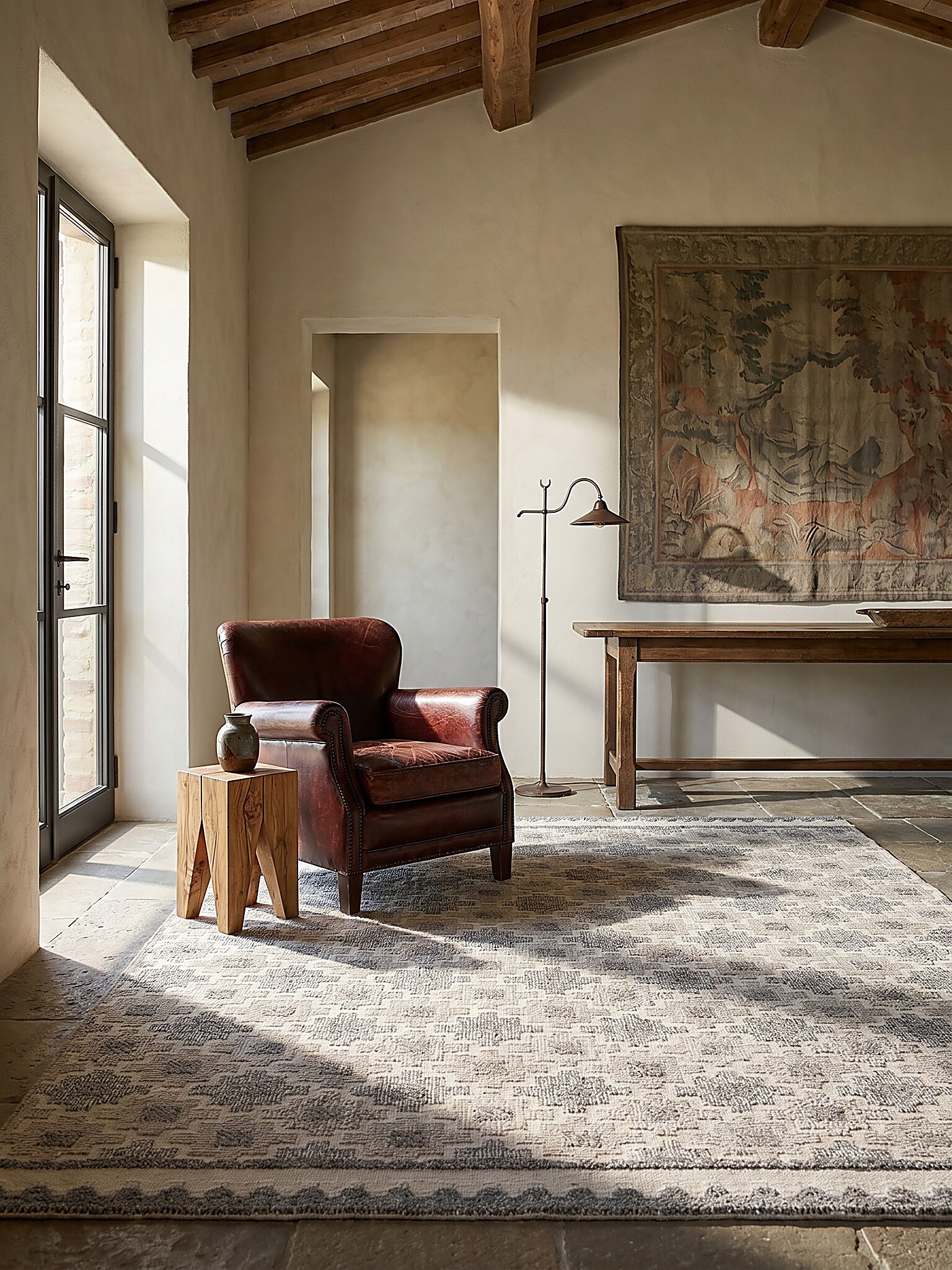 Teppich geometrisch Grau-Beige 155 x 230 cm - RIDGE | Kadima Design - Bild 1
