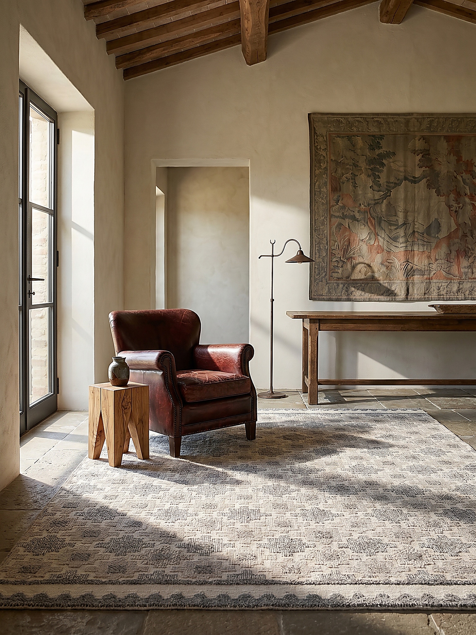 Teppich geometrisch Grau-Beige 194 x 290 cm - RIDGE | Kadima Design - Bild 1