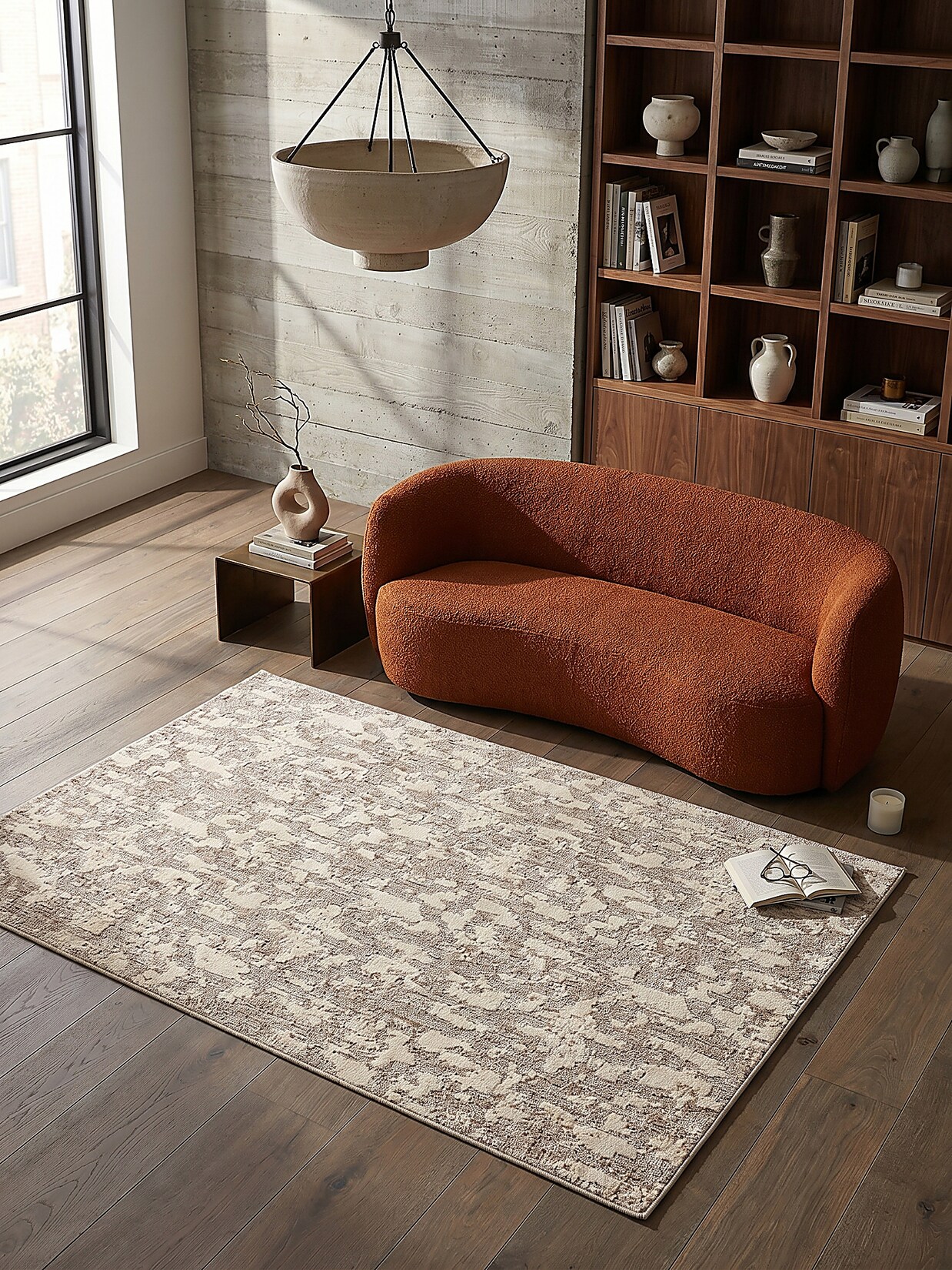 Teppich waschbar Beige 116 x 170 cm - RIDGE Kadima Design