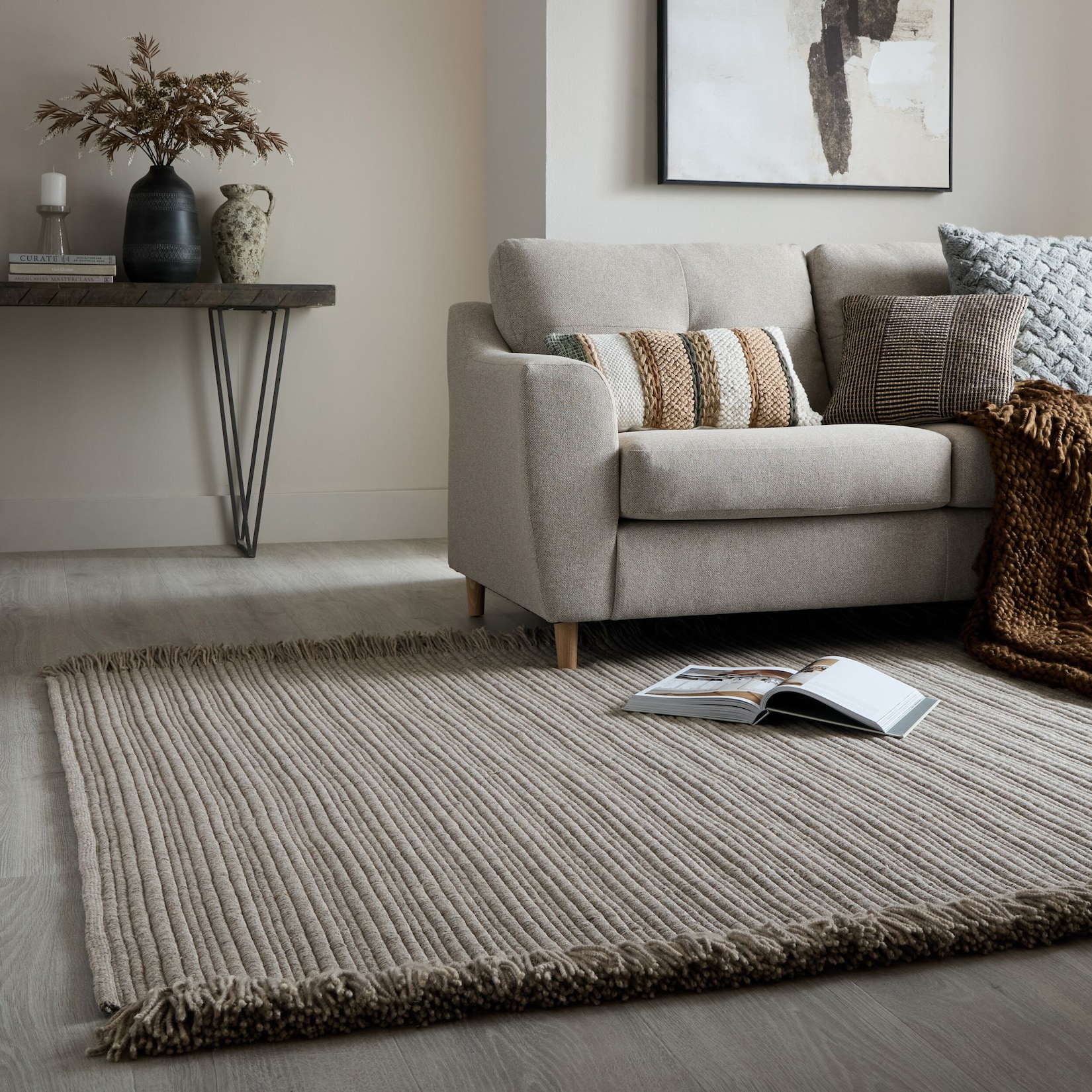 Teppich uni Grau 200 x 290 cm - BOYNE Kadima Design