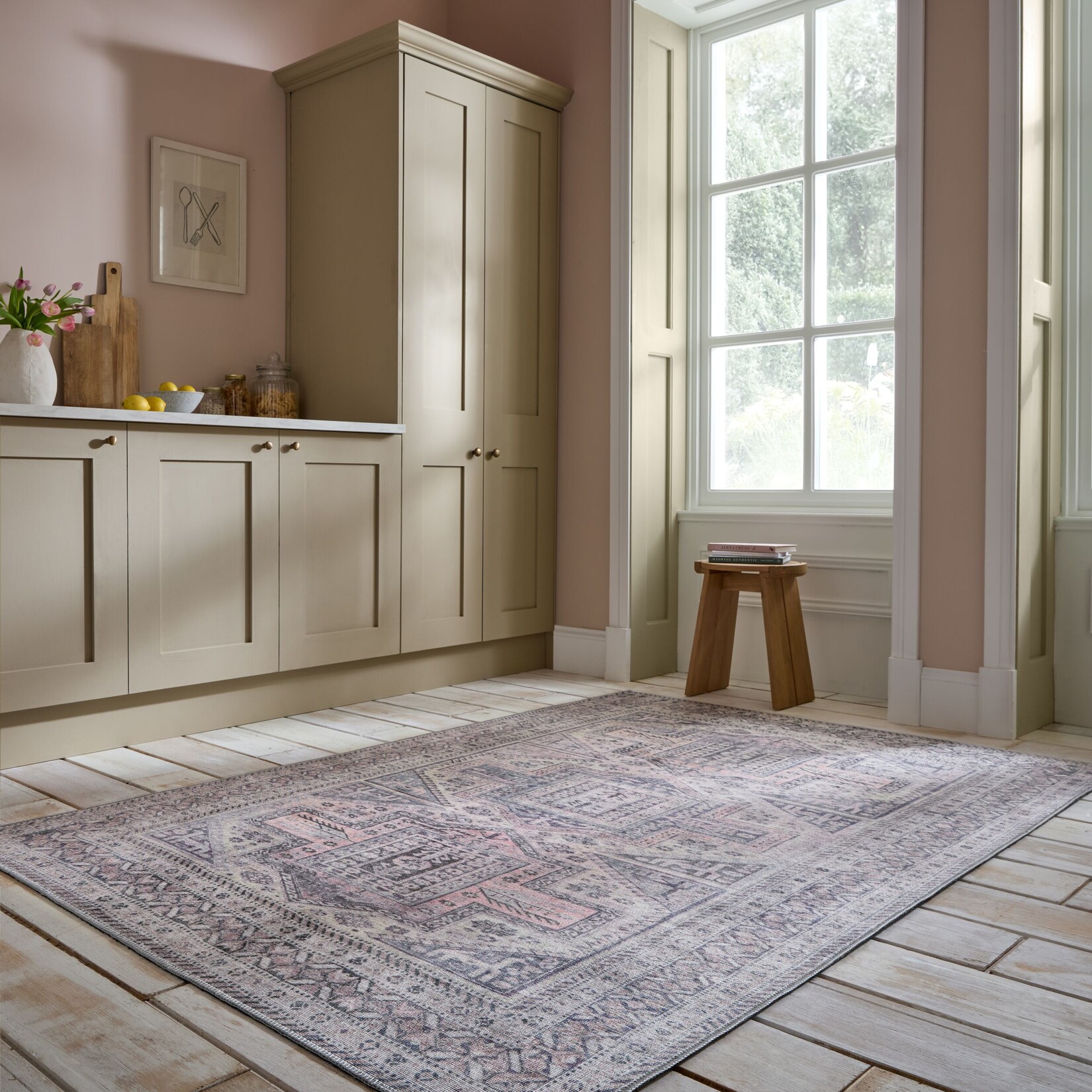 Teppich Orient Grau-Rosa 190 x 290 cm - HURST Kadima Design