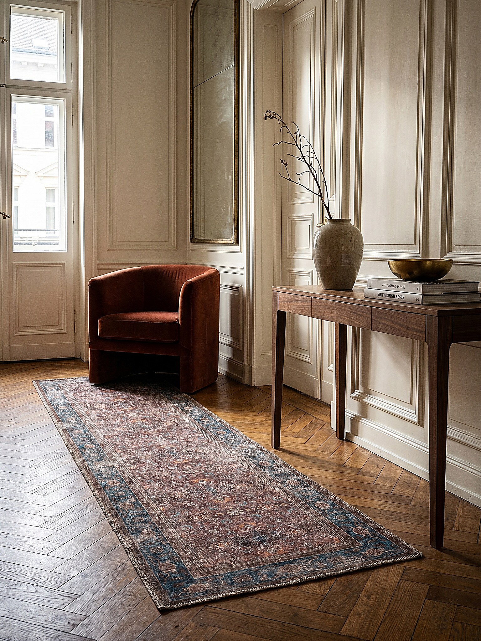 L&auml;ufer floral Rot 60 x 230 cm - HURST | Kadima Design - Bild 1