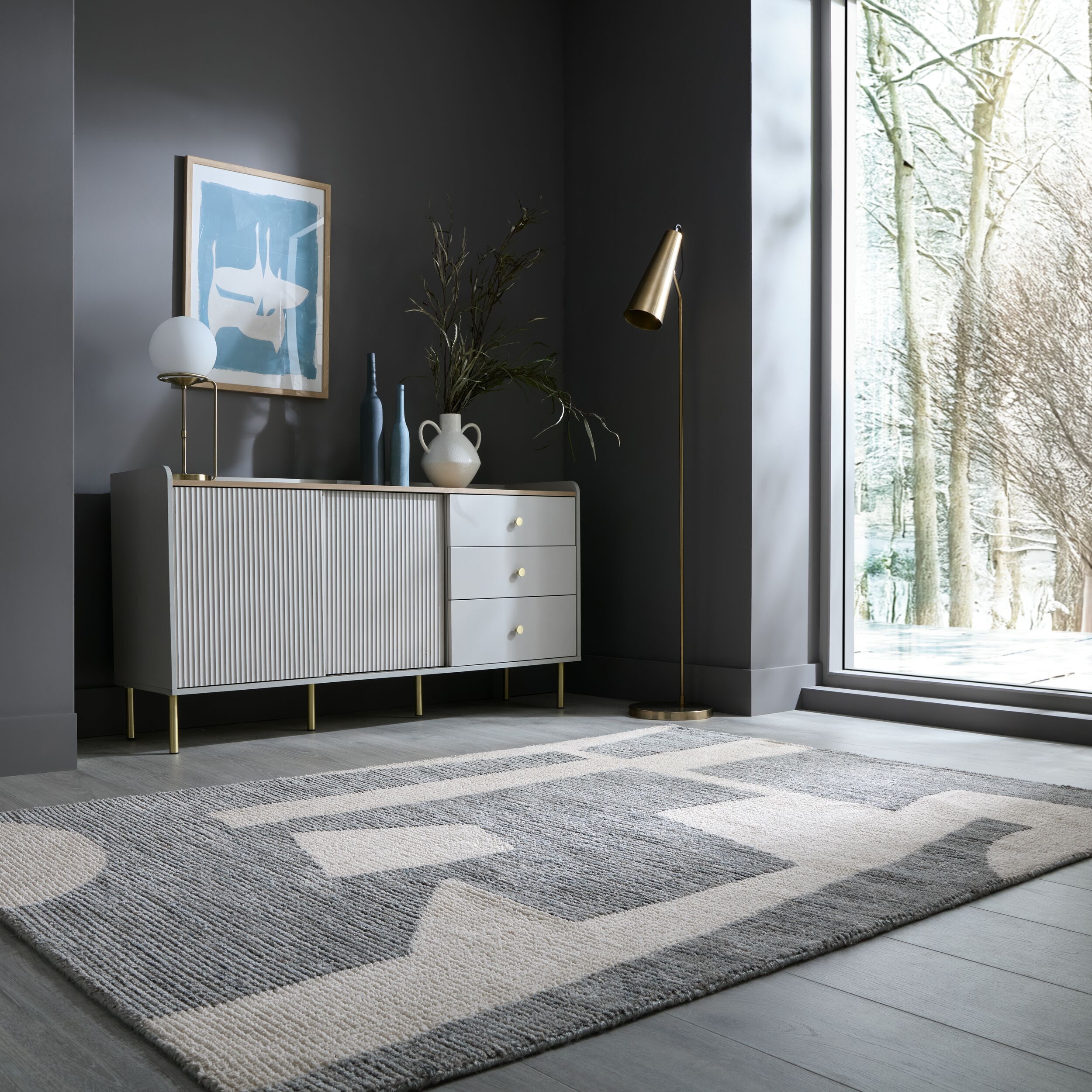 Teppich abstrakt Grau-Beige 200 x 300 cm - ARLEN | Kadima Design - Bild 1