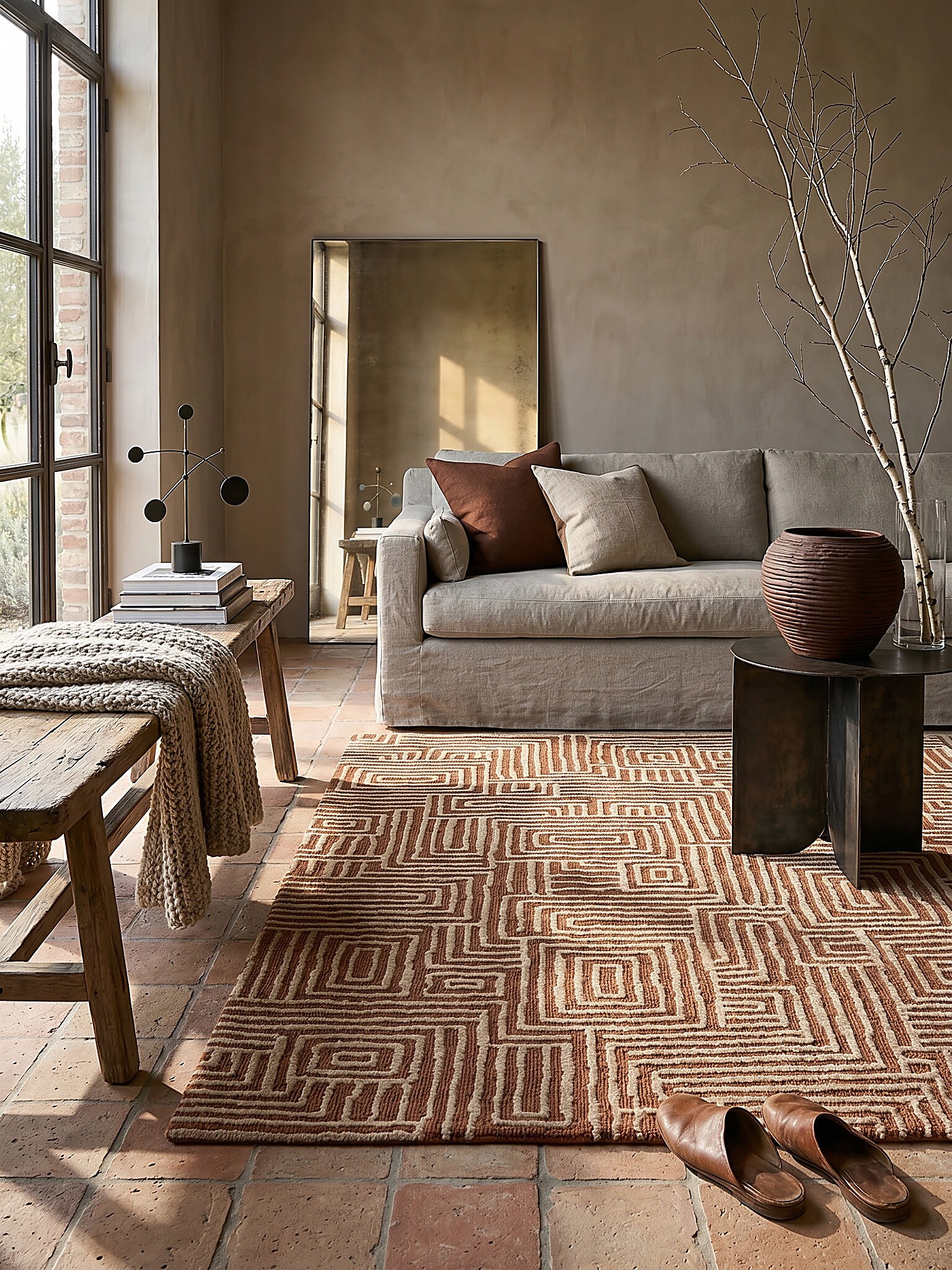 Teppich geometrisch Terrakotta 160 x 230 cm - ARLEN | Kadima Design - Bild 1