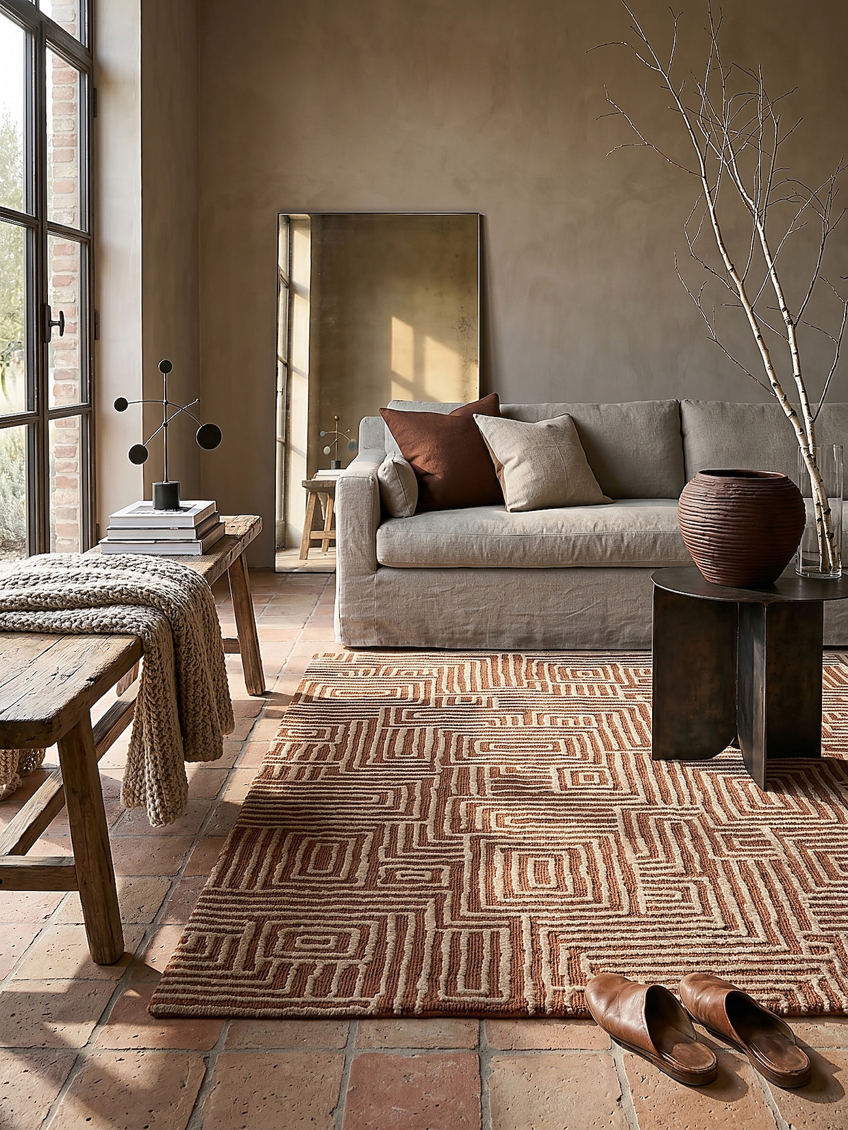Teppich geometrisch Terrakotta 200 x 300 cm - ARLEN Kadima Design
