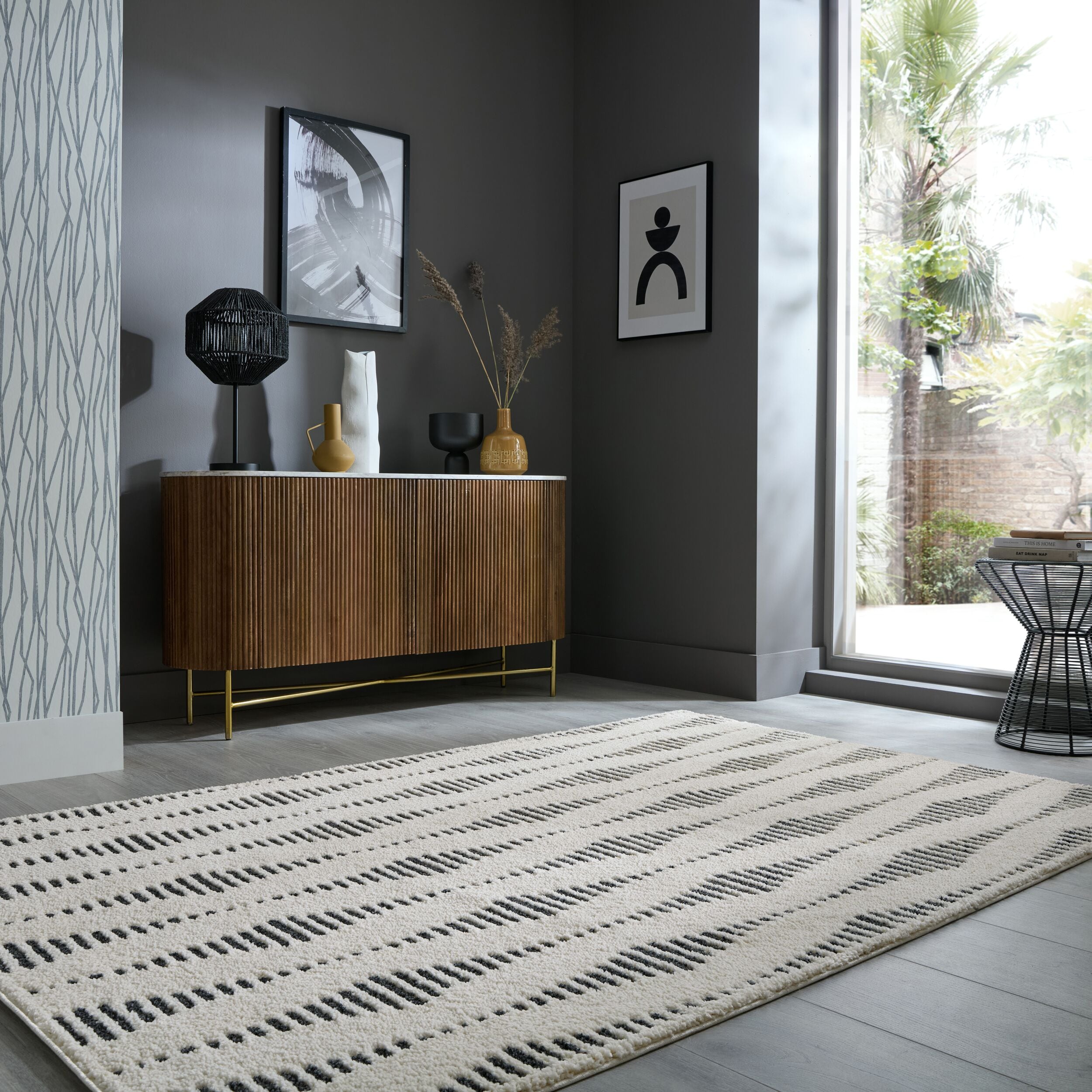 Teppich skandinavisch Creme-Schwarz 200 x 290 cm - COLN | Kadima - Bild 1