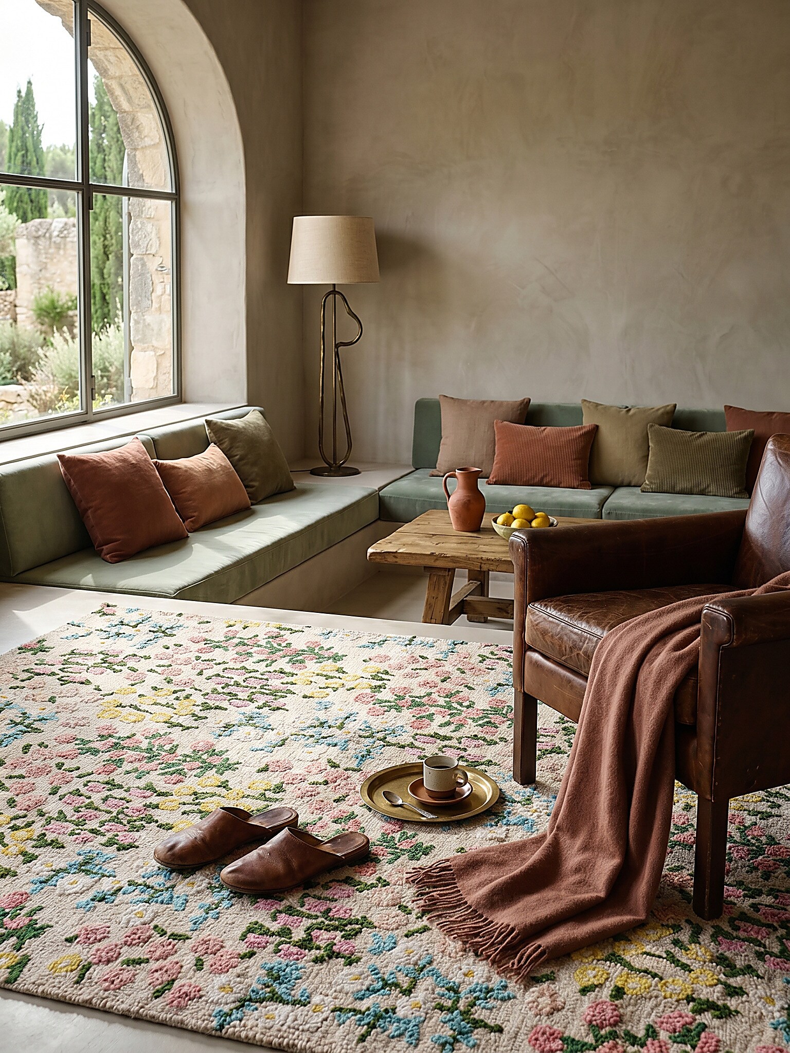 Wollteppich floral Rosa-Bunt 200 x 290 cm - VALE | Kadima Design - Bild 1