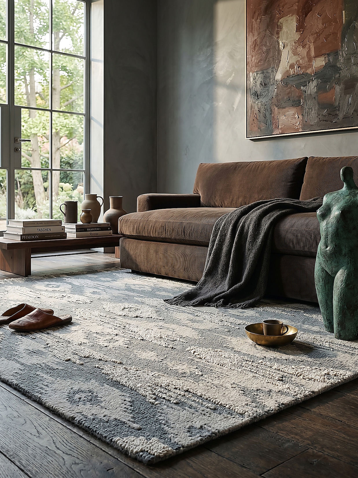 Wollteppich Ethno Blau 200 x 290 cm - SOAR Kadima Design