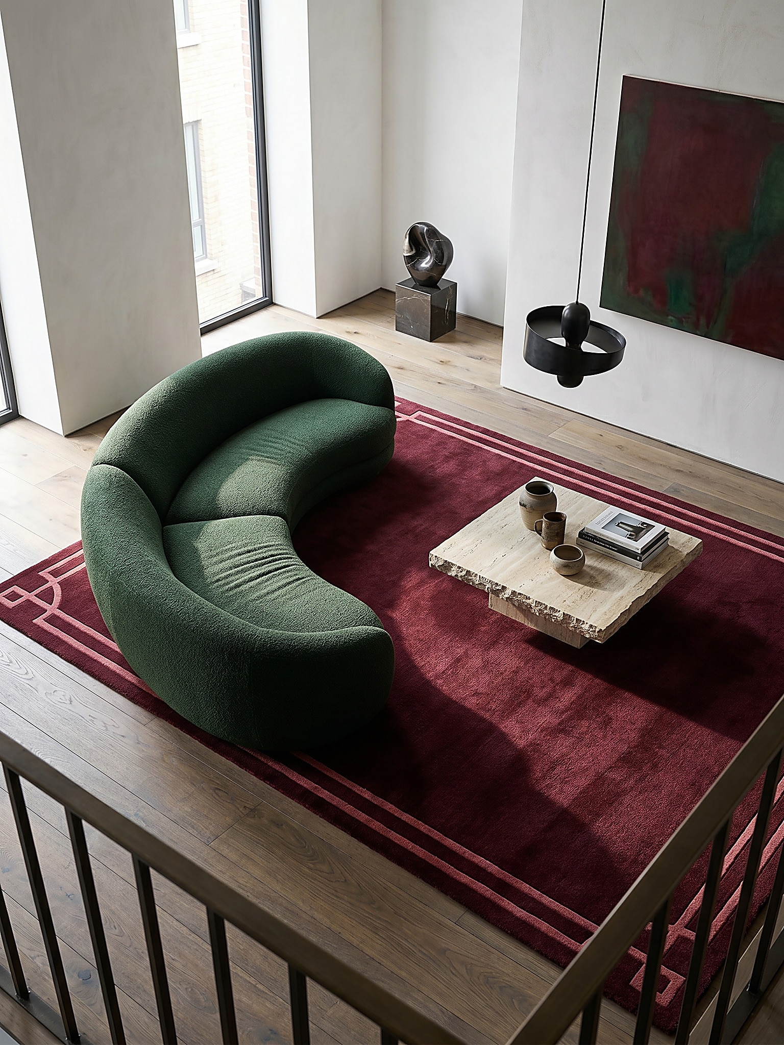 Wollteppich Bord&uuml;re Rot 160 x 230 cm - GLEN | Kadima Design - Bild 1