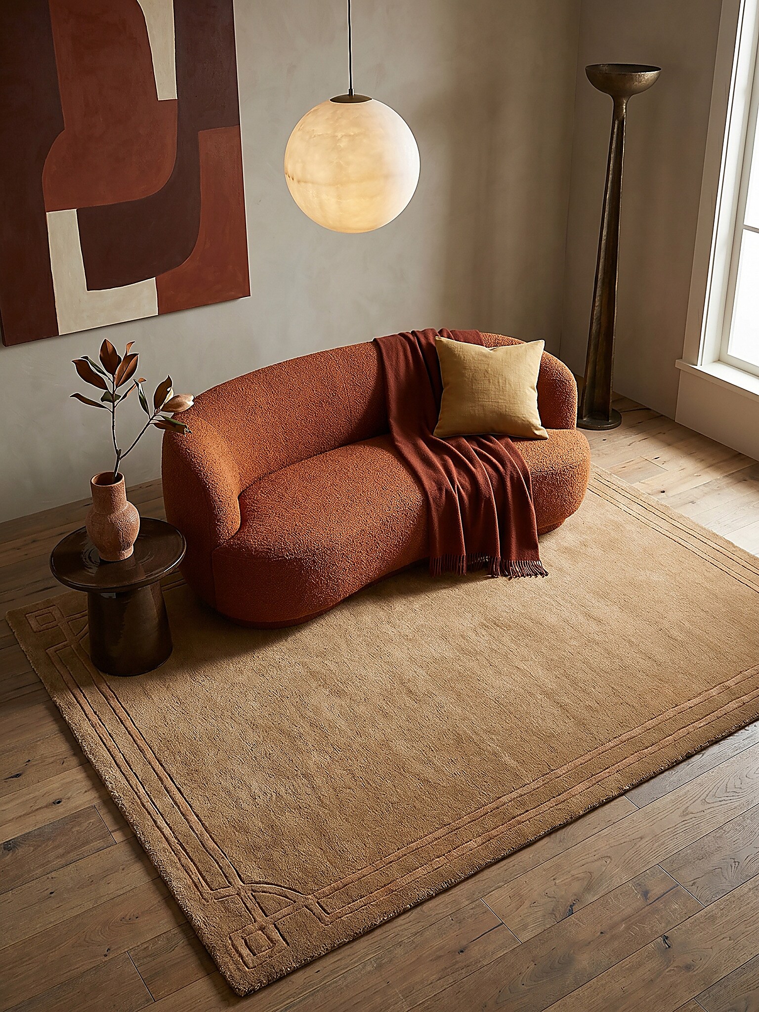 Wollteppich Bord&uuml;re Ocker 160 x 230 cm - GLEN | Kadima Design - Bild 1