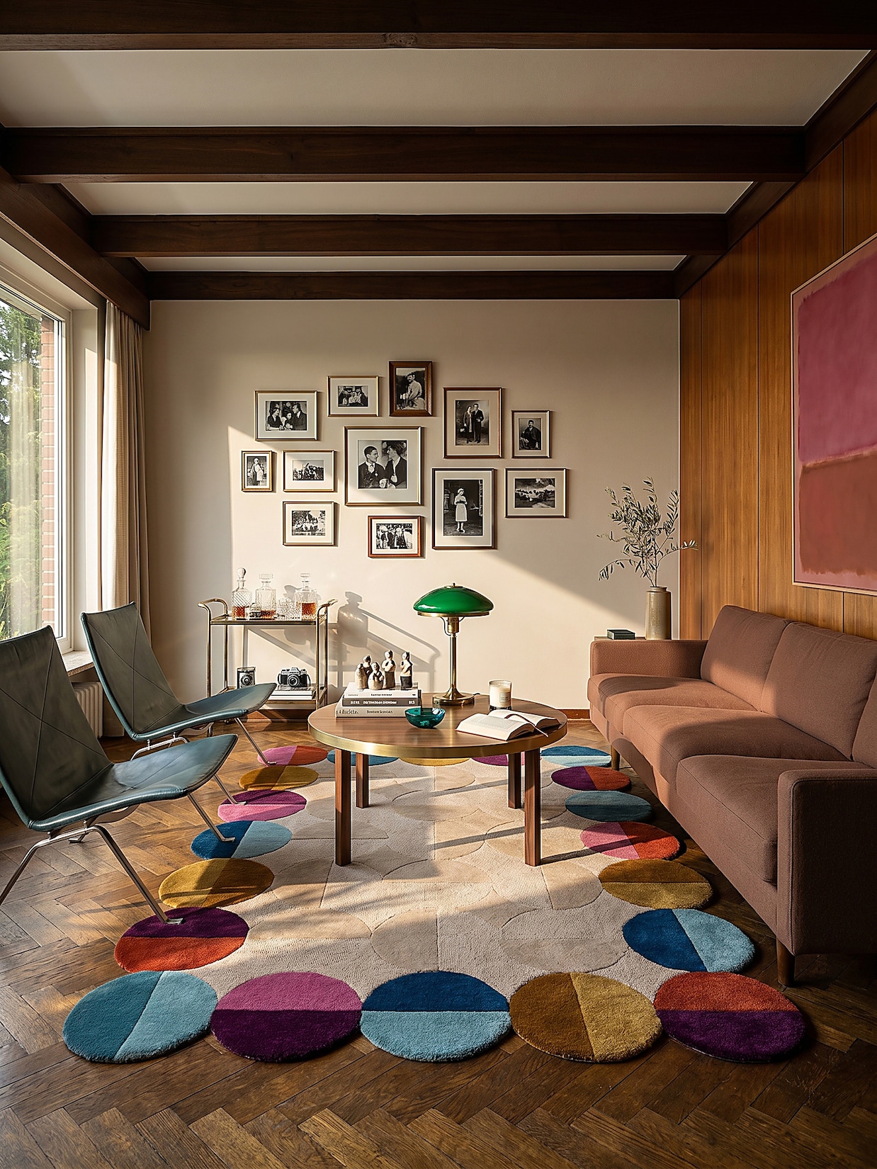 Wollteppich geometrisch Beige-Bunt 160 x 230 cm - HALLEIN Kadima