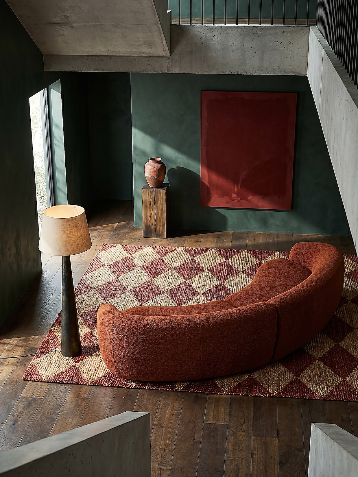 Jute-Teppich Rauten Terrakotta 160 x 230 cm - BAIN Kadima Design