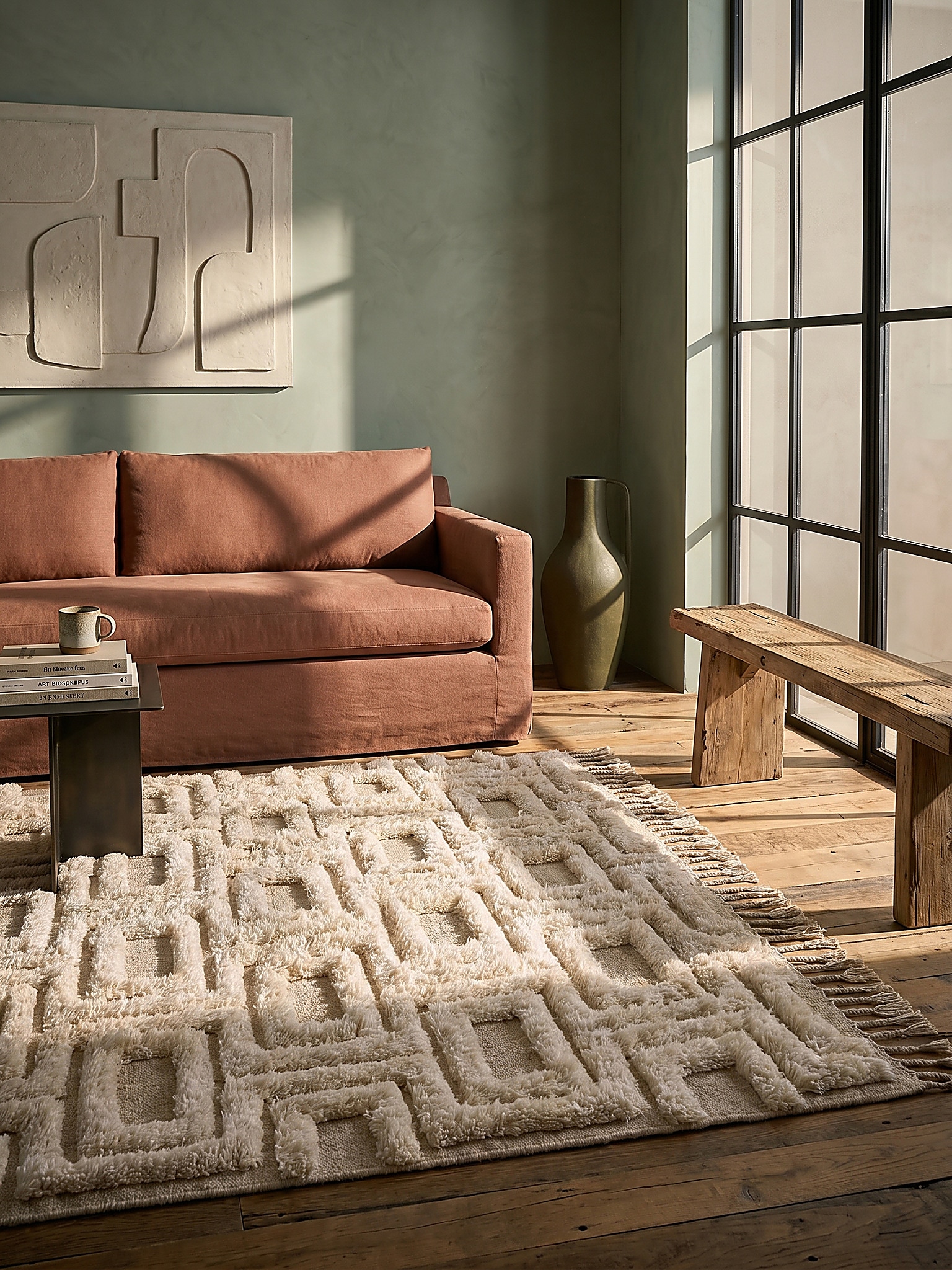 Wollteppich geometrisch Beige 160 x 230 cm - COPSE | Kadima Design - Bild 1