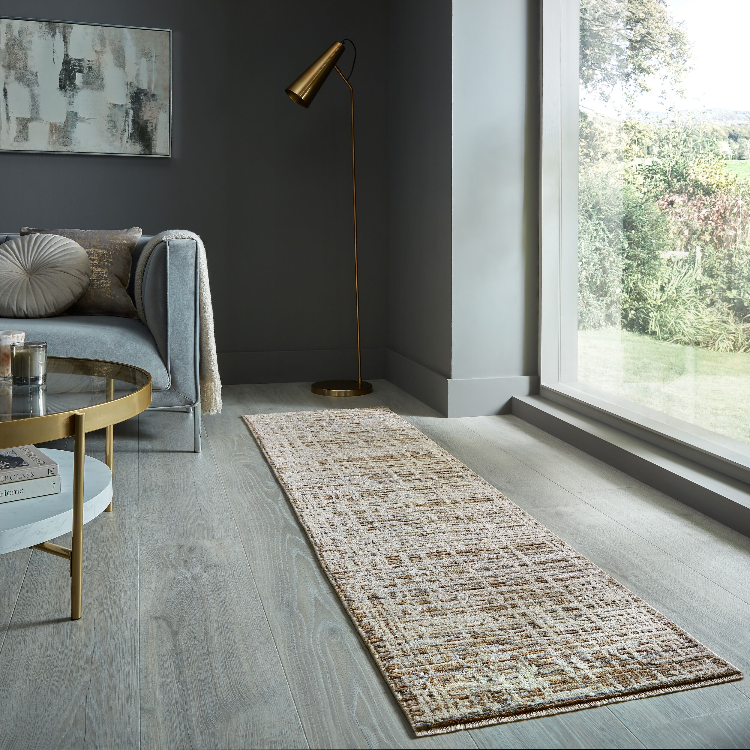 L&auml;ufer geometrisch Erdt&ouml;ne 60 x 230 cm - ADUR | Kadima Design - Bild 1
