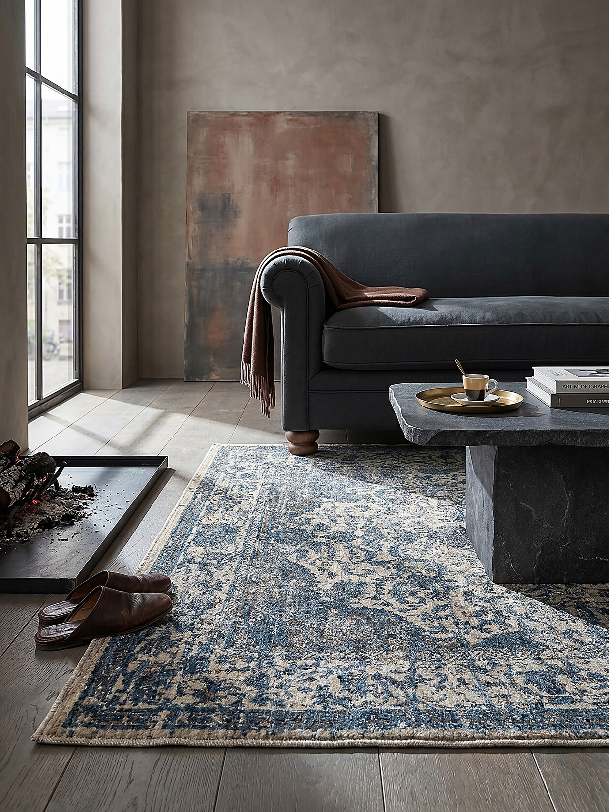 Teppich Orient Blau 160 x 230 cm - ADUR Kadima Design