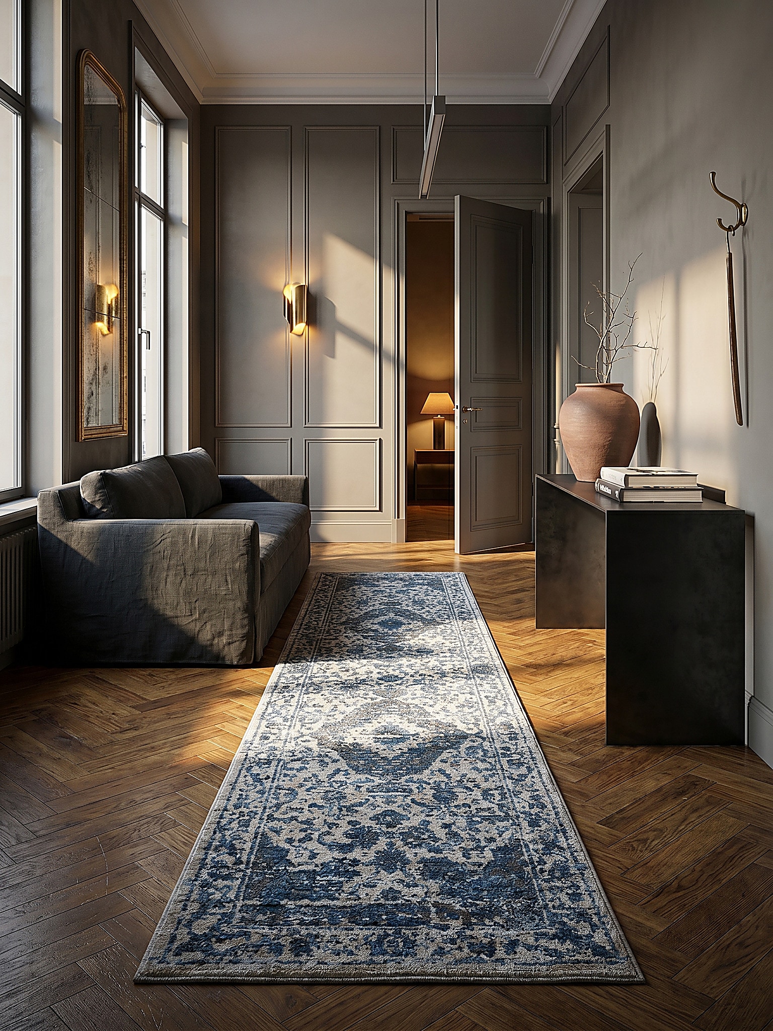 L&auml;ufer Orient Blau 60 x 230 cm - ADUR | Kadima Design - Bild 1