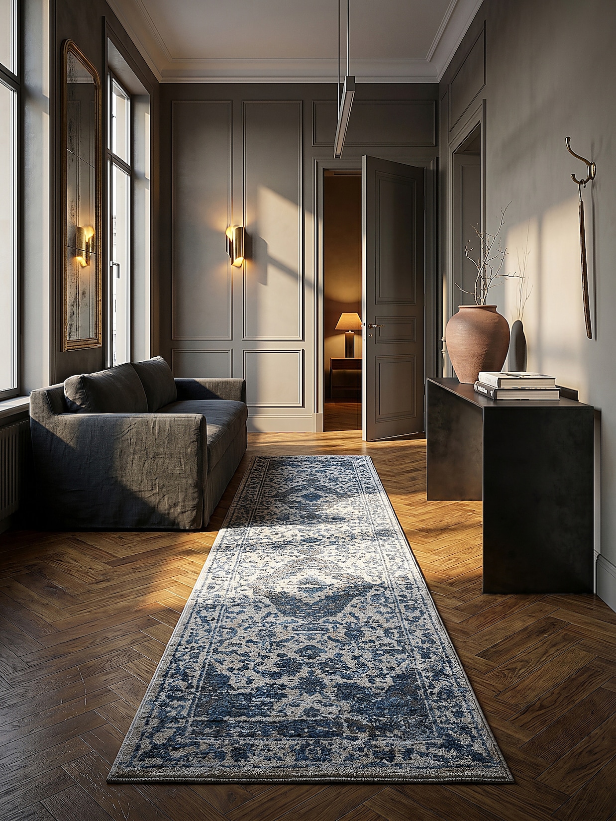 Läufer Orient Blau 60 x 230 cm - ADUR Kadima Design
