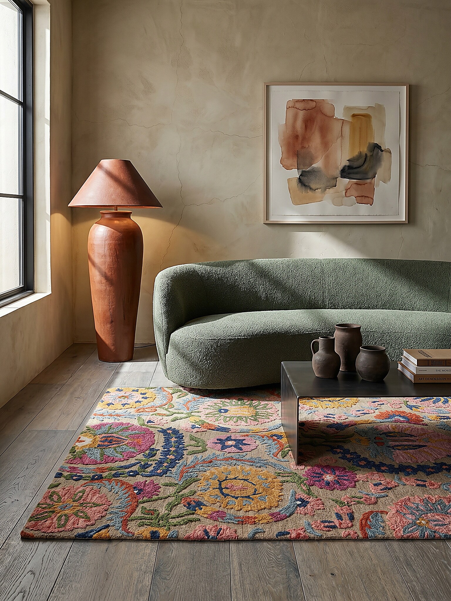 Wollteppich floral Bunt 140 x 200 cm - HEDDA | Kadima Design - Bild 1