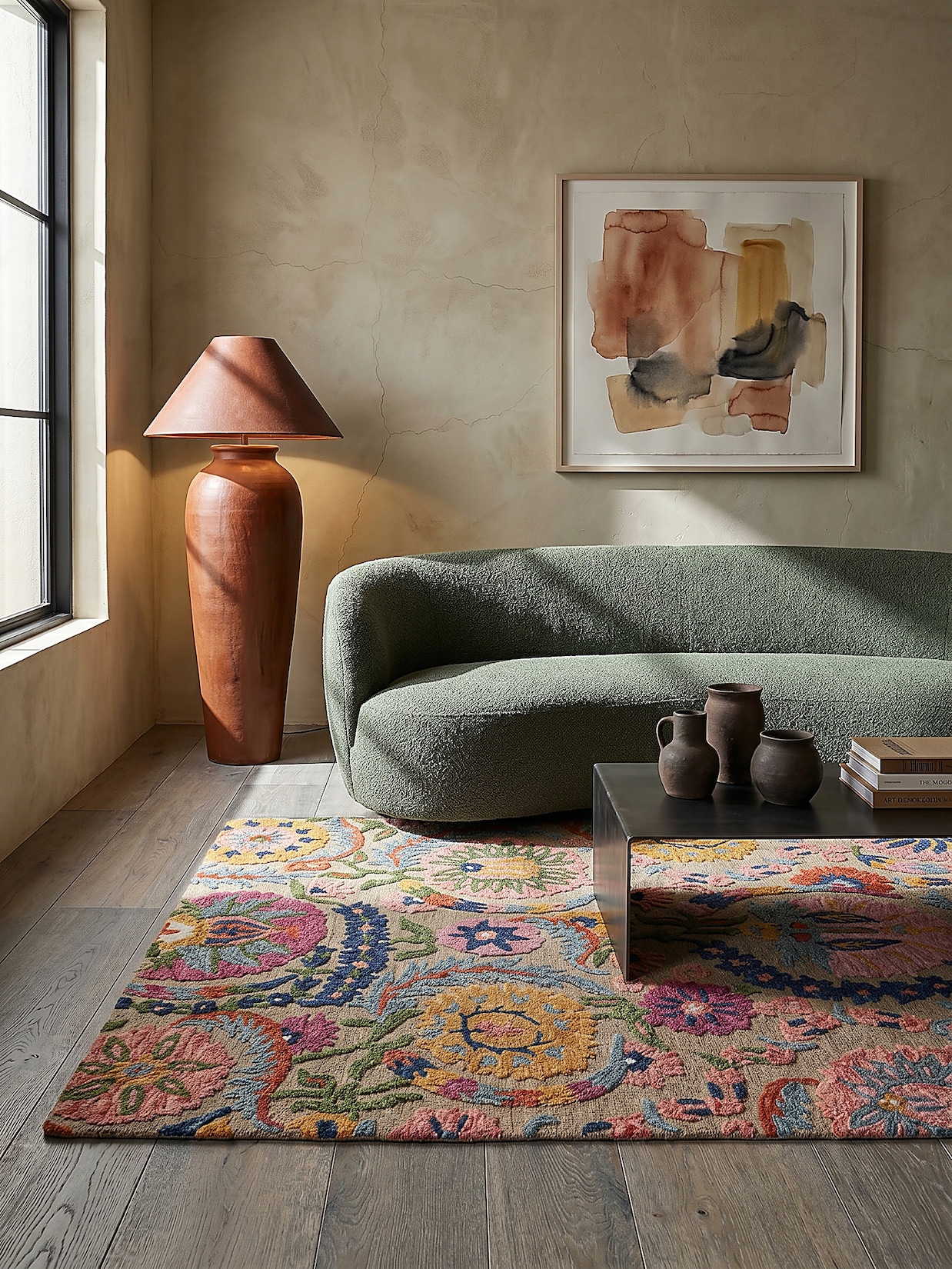 Wollteppich floral Bunt 160 x 230 cm - HEDDA Kadima Design