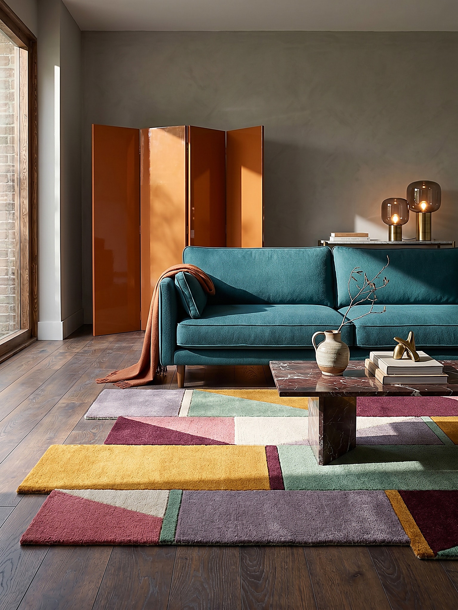 Wollteppich geometrisch Pastell-Bunt 120 x 180 cm - HALLEIN | Kadima - Bild 1