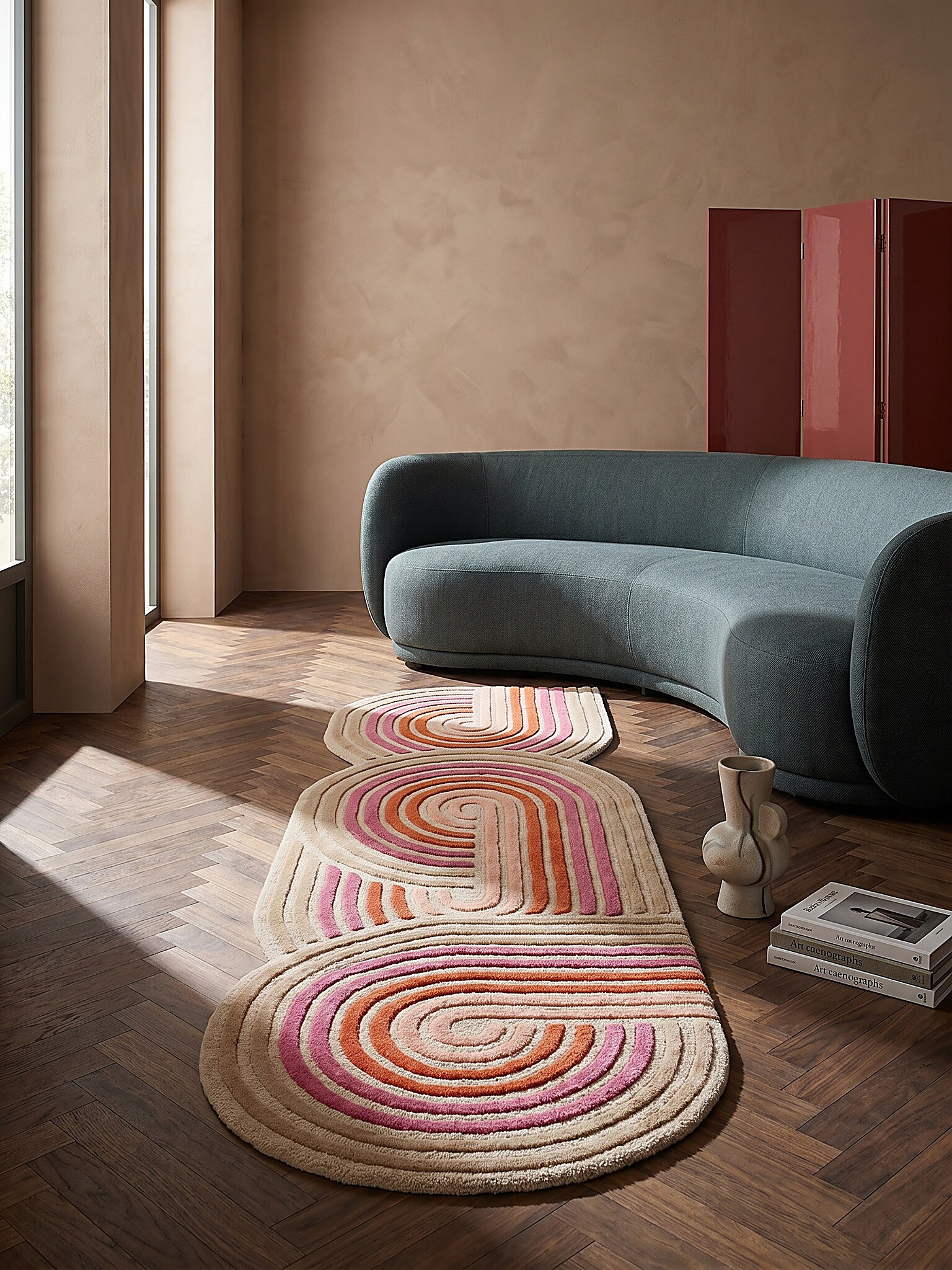 Läufer abstrakt Rosa 80 x 300 cm - SOAR | Kadima Design online kaufen ...