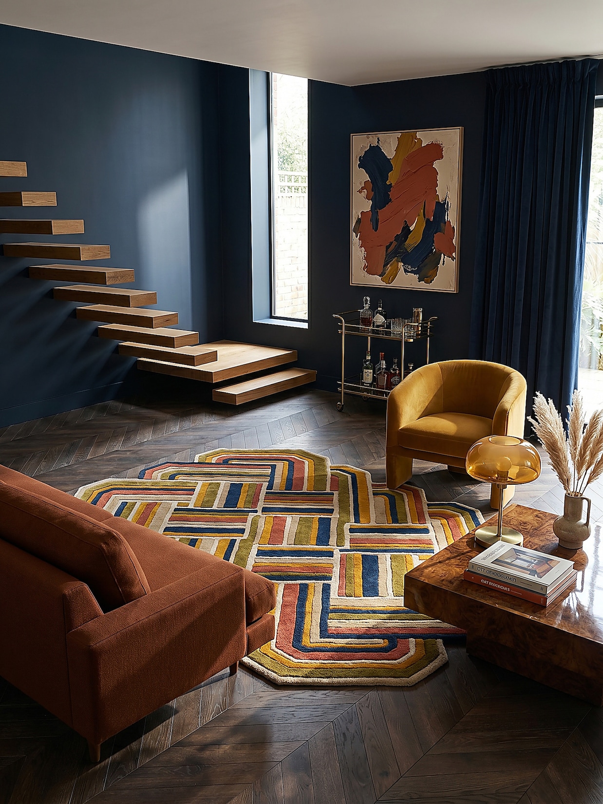 Wollteppich geometrisch Terrakotta 200 x 300 cm - SOAR Kadima Design