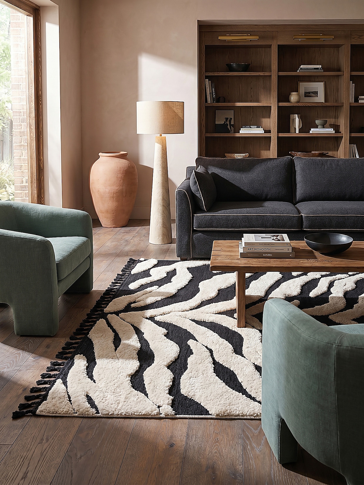 Hochflorteppich Animal-Print Monochrom 200 x 300 cm - MARA Kadima