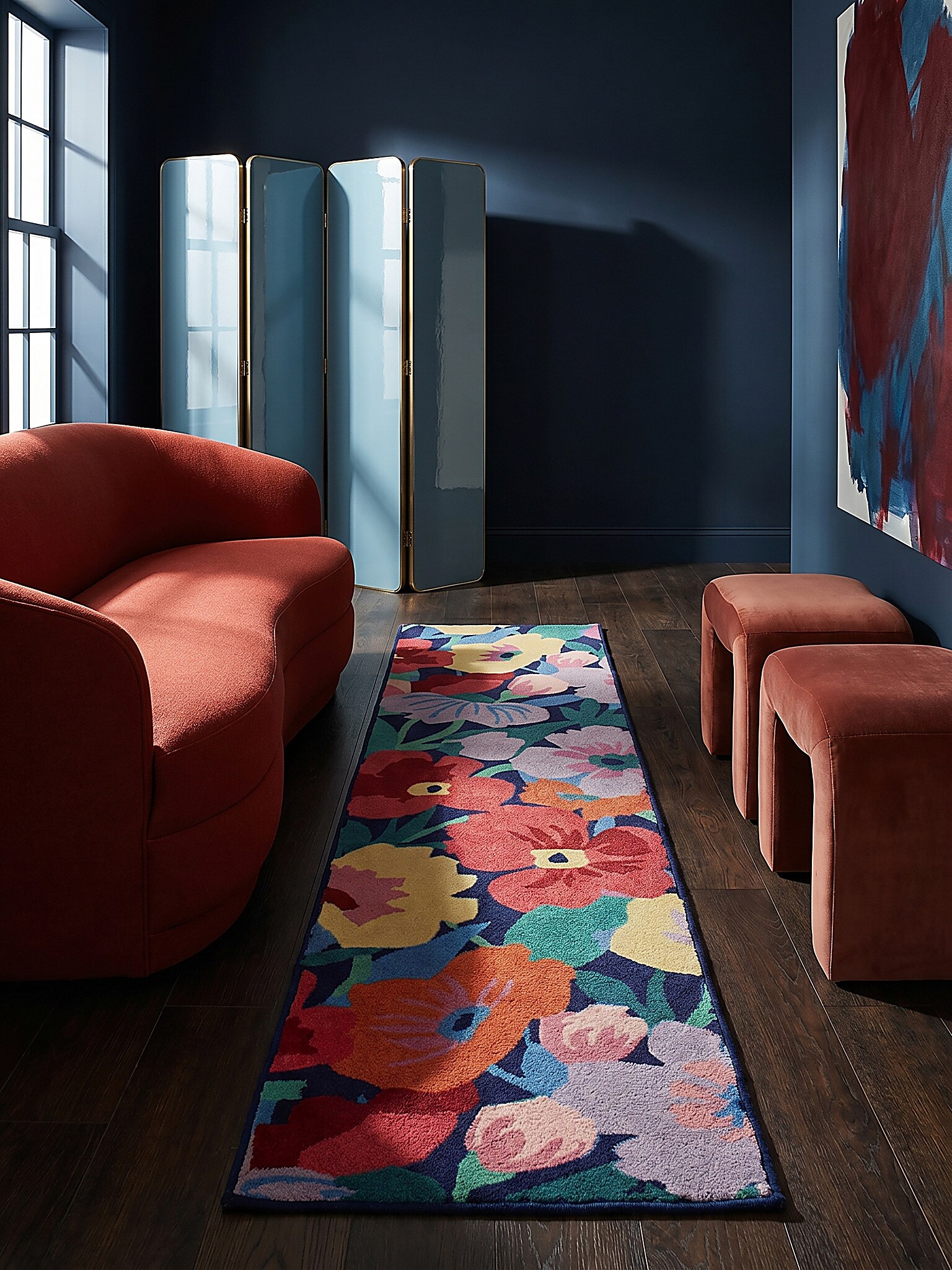 L&auml;ufer floral Bunt 80 x 300 cm - DAHLIA | Kadima Design - Bild 1