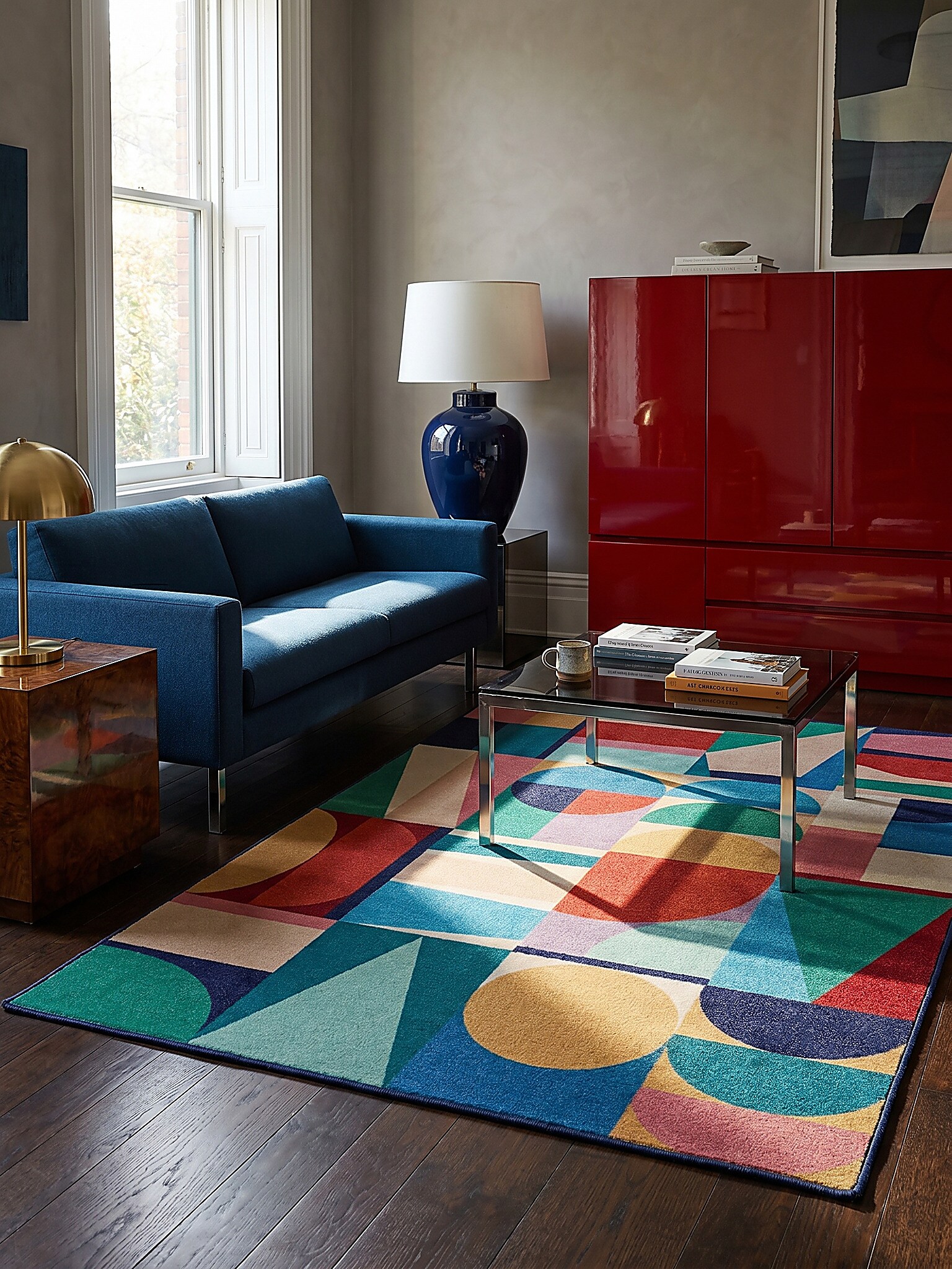 Wollteppich Geo-Patchwork Bunt 200 x 300 cm - DAHLIA | Kadima Design - Bild 1