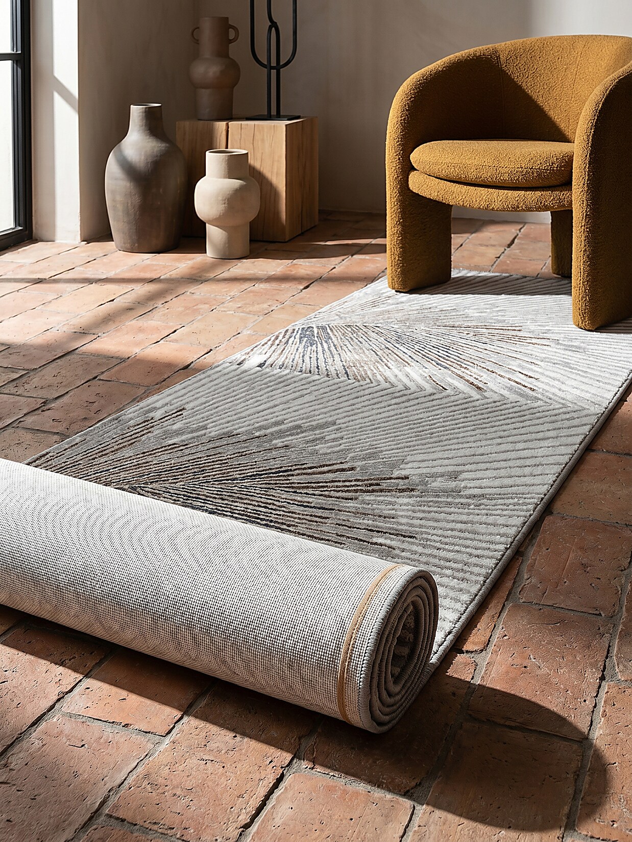 Läufer Polyester Grau 80x150 cm - KAVALA Kadima Design