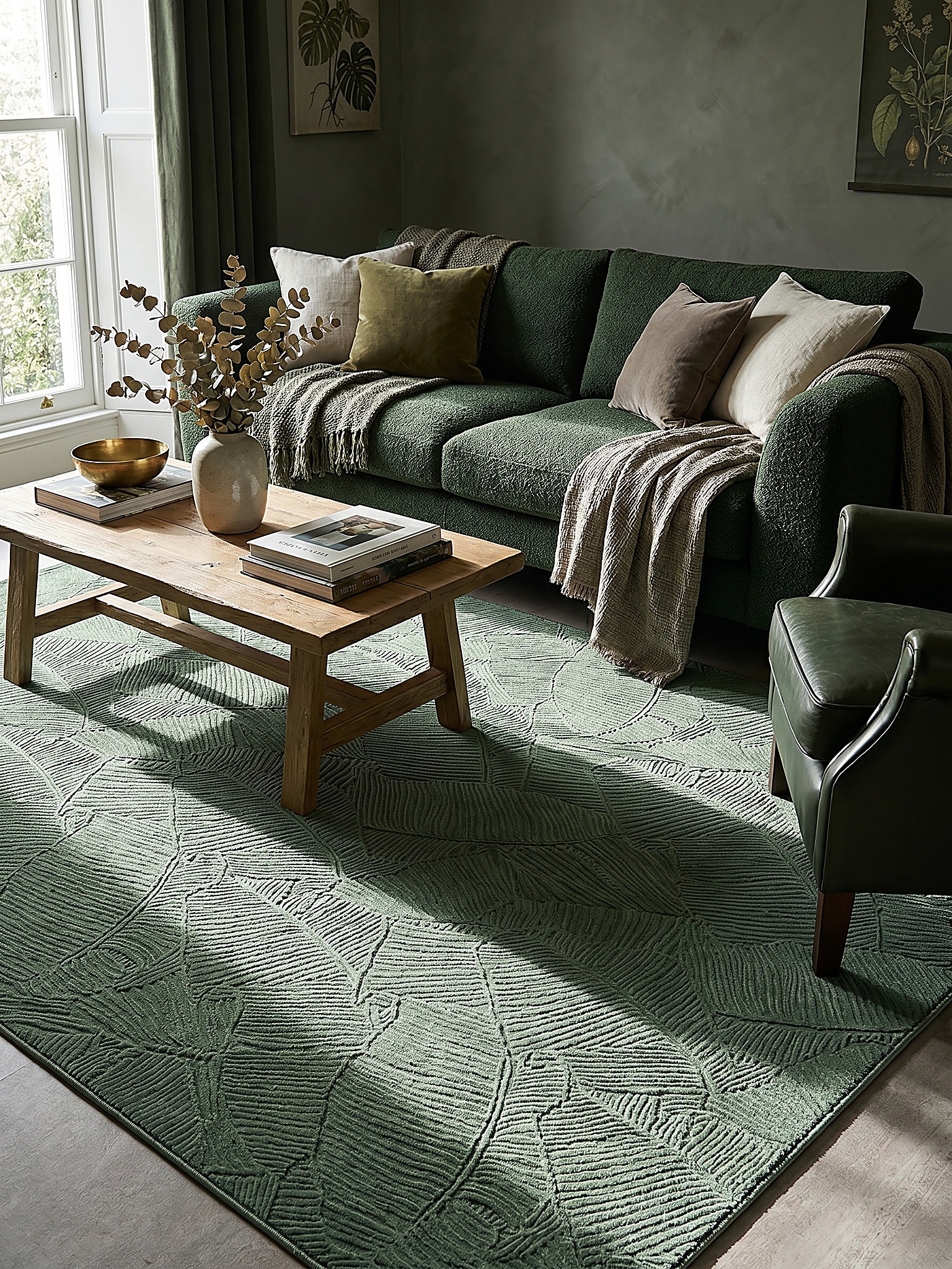 Teppich Antirutsch Waldgr&uuml;n 120x160 cm - DALAR | Kadima Design - Bild 1