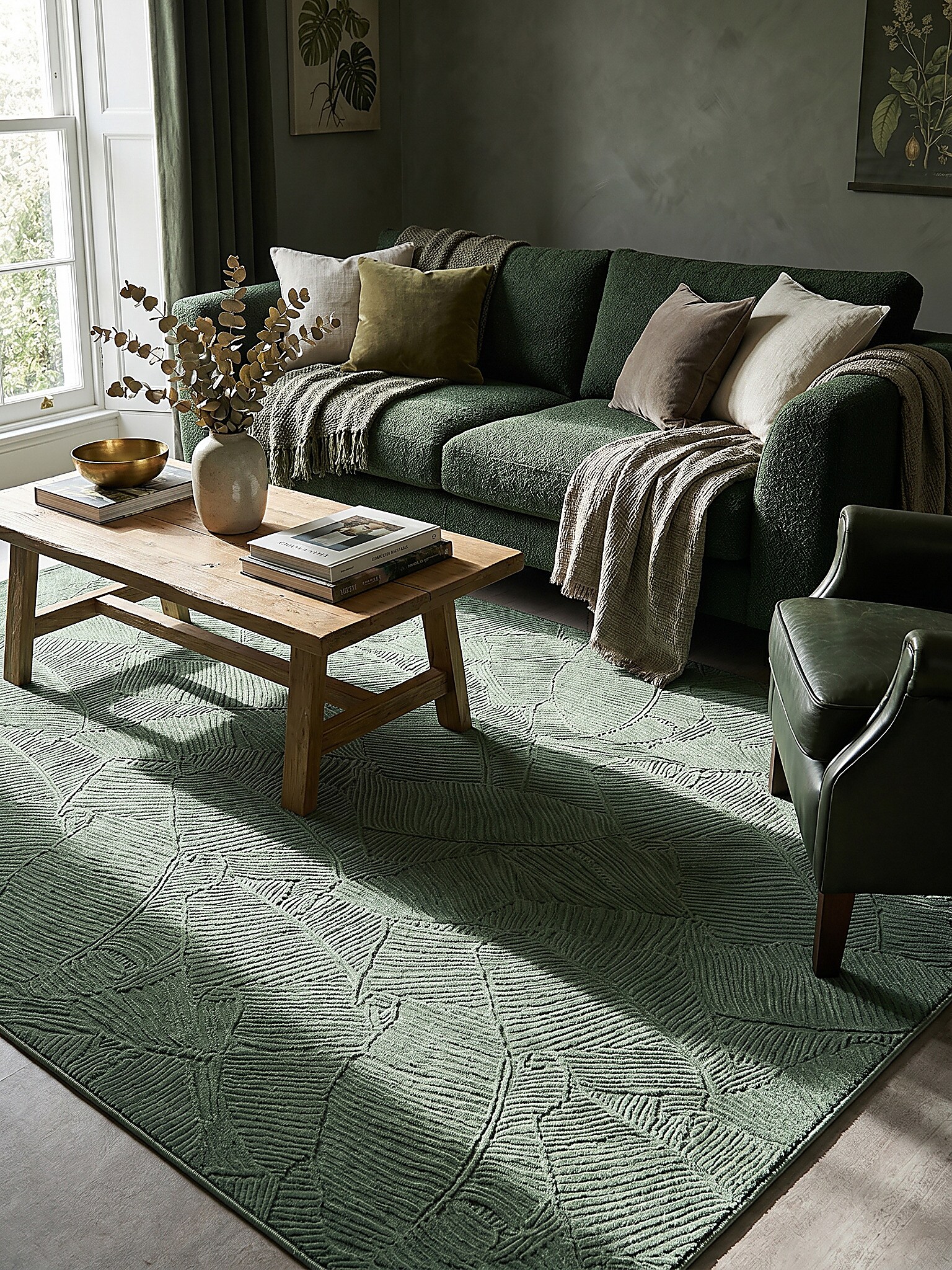 Teppich Antirutsch Waldgr&uuml;n 160x220 cm - DALAR | Kadima Design - Bild 1
