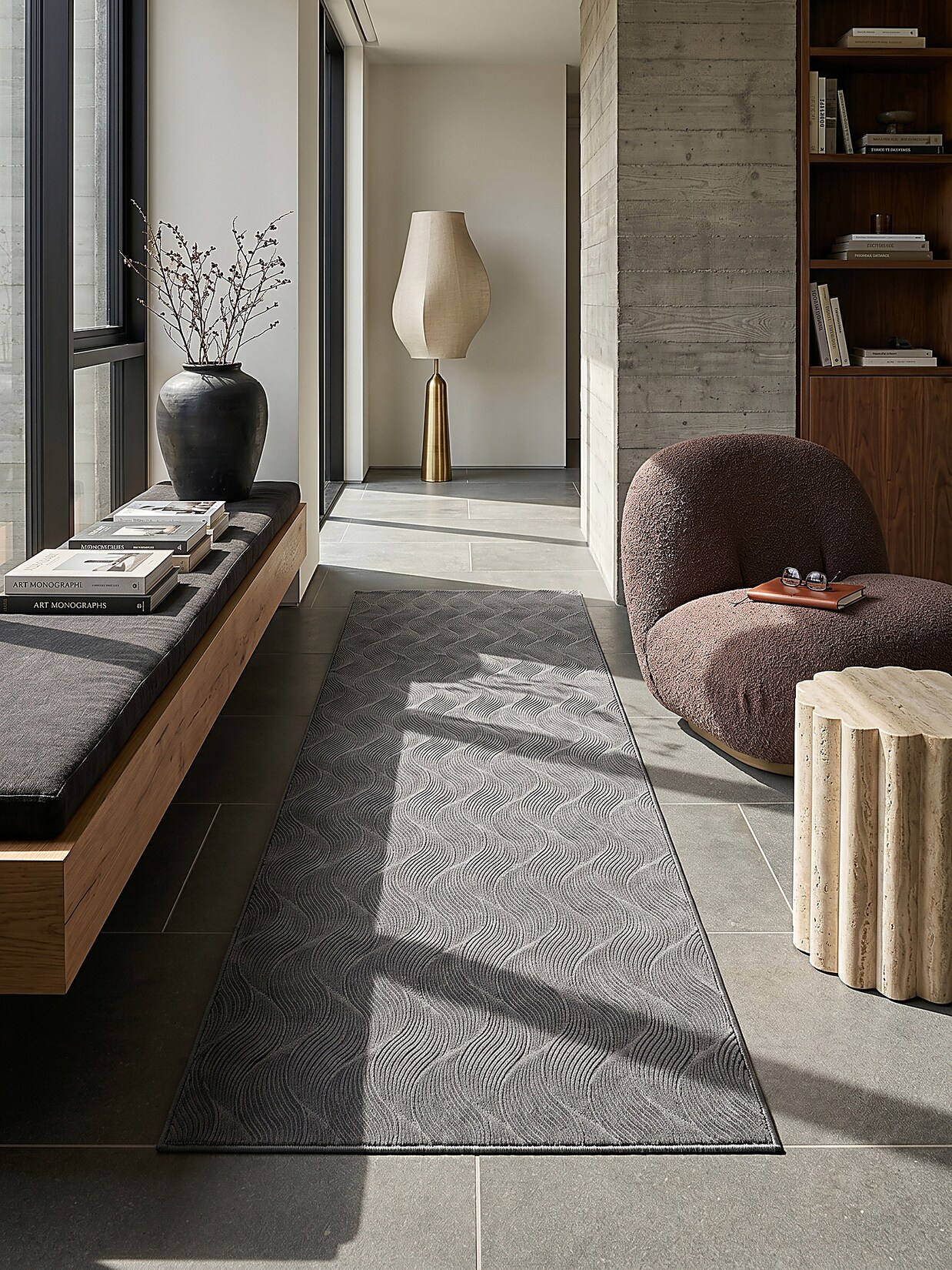 Läufer Antirutsch Anthrazit 80x150 cm - DALAR Kadima Design